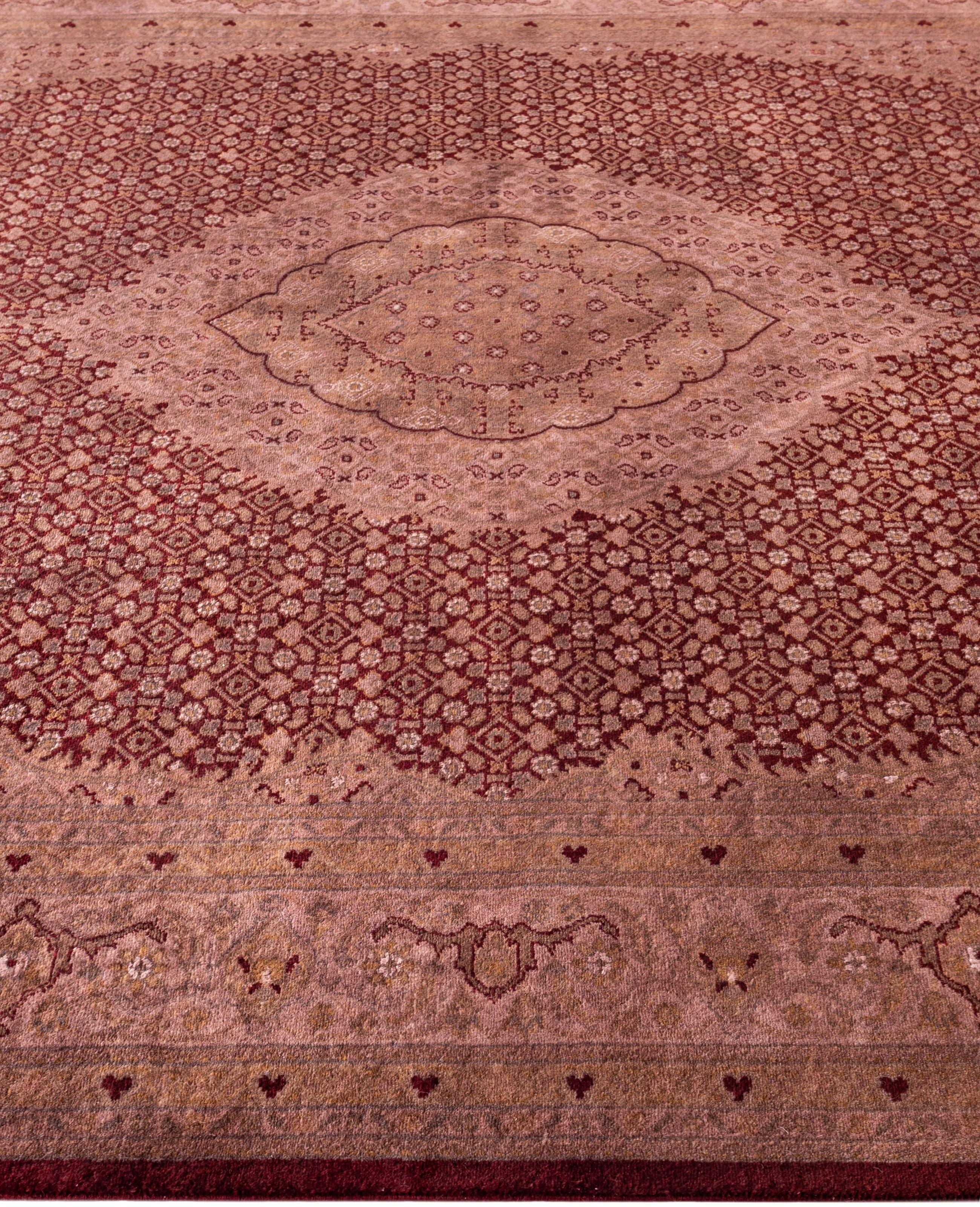 Alfombra de lana Overdyed One-of-a-Kind Roja 6' 2