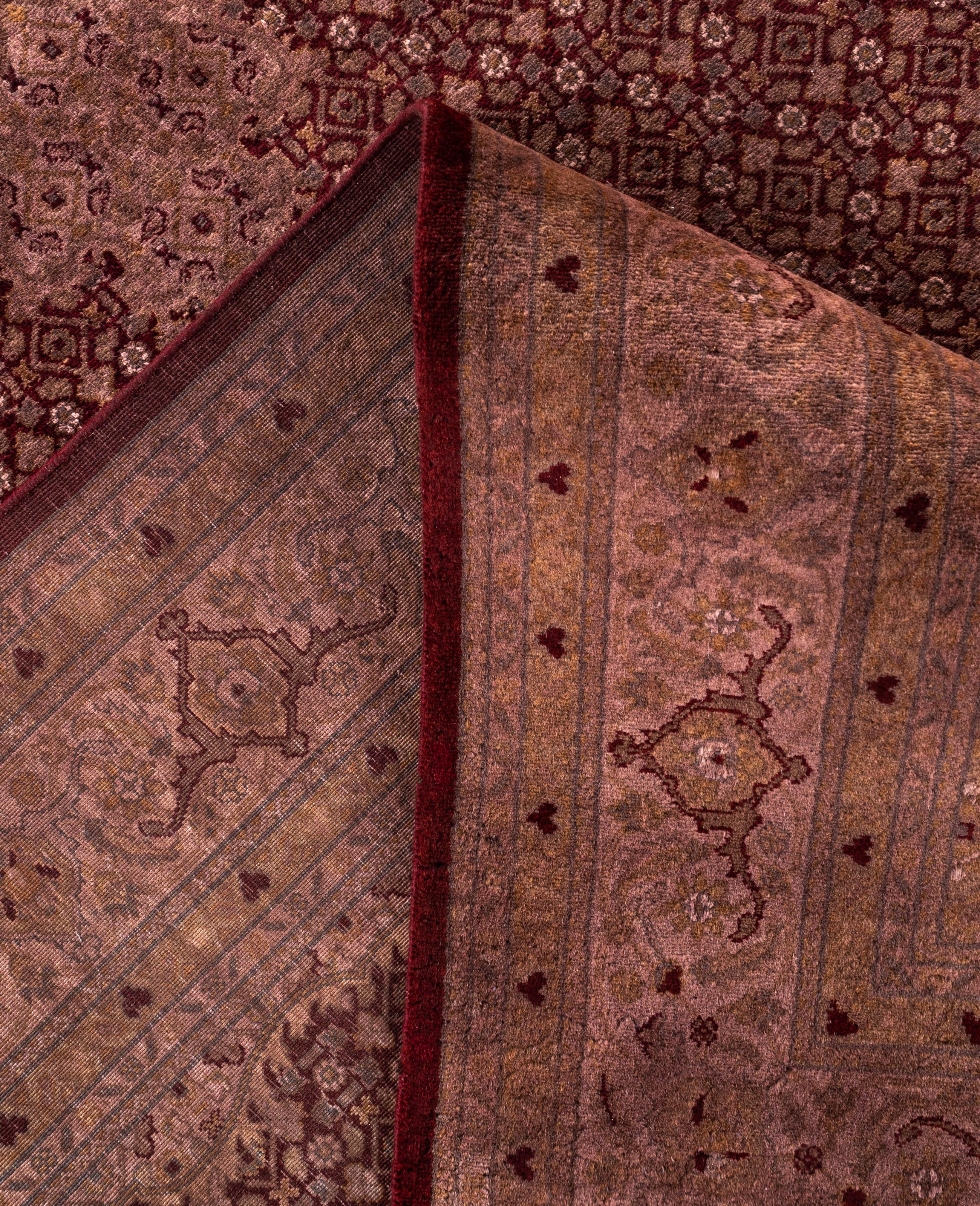 Alfombra de lana Overdyed One-of-a-Kind Roja 6' 2