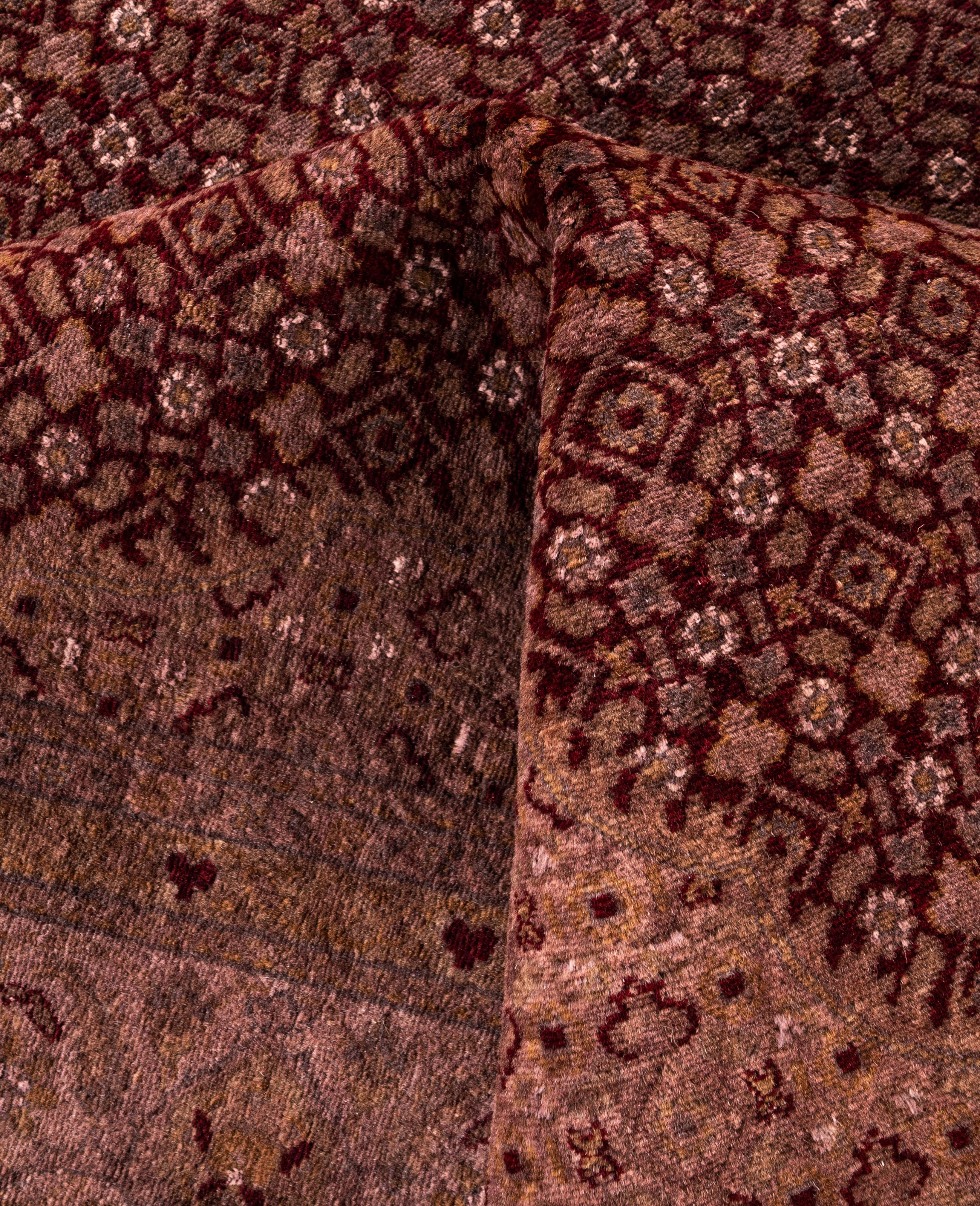 Alfombra de lana Overdyed One-of-a-Kind Roja 6' 2