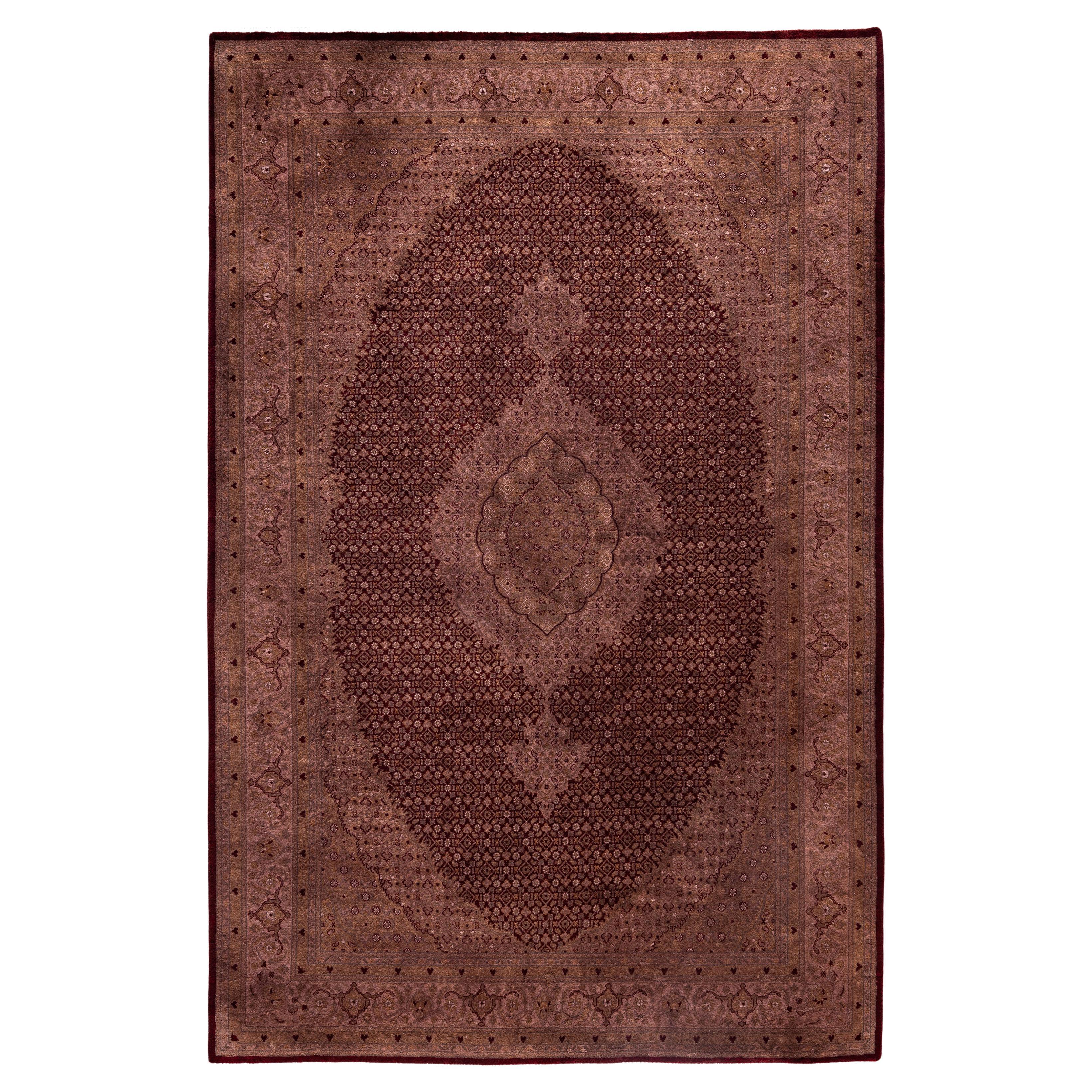 Overdyed One-of-a-Kind Wool Red Area Rug 6' 2" x 9' 5"