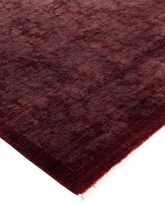 Overdyed One-of-a-Kind Wool Red Area Rug 9' 1" x 11' 9"