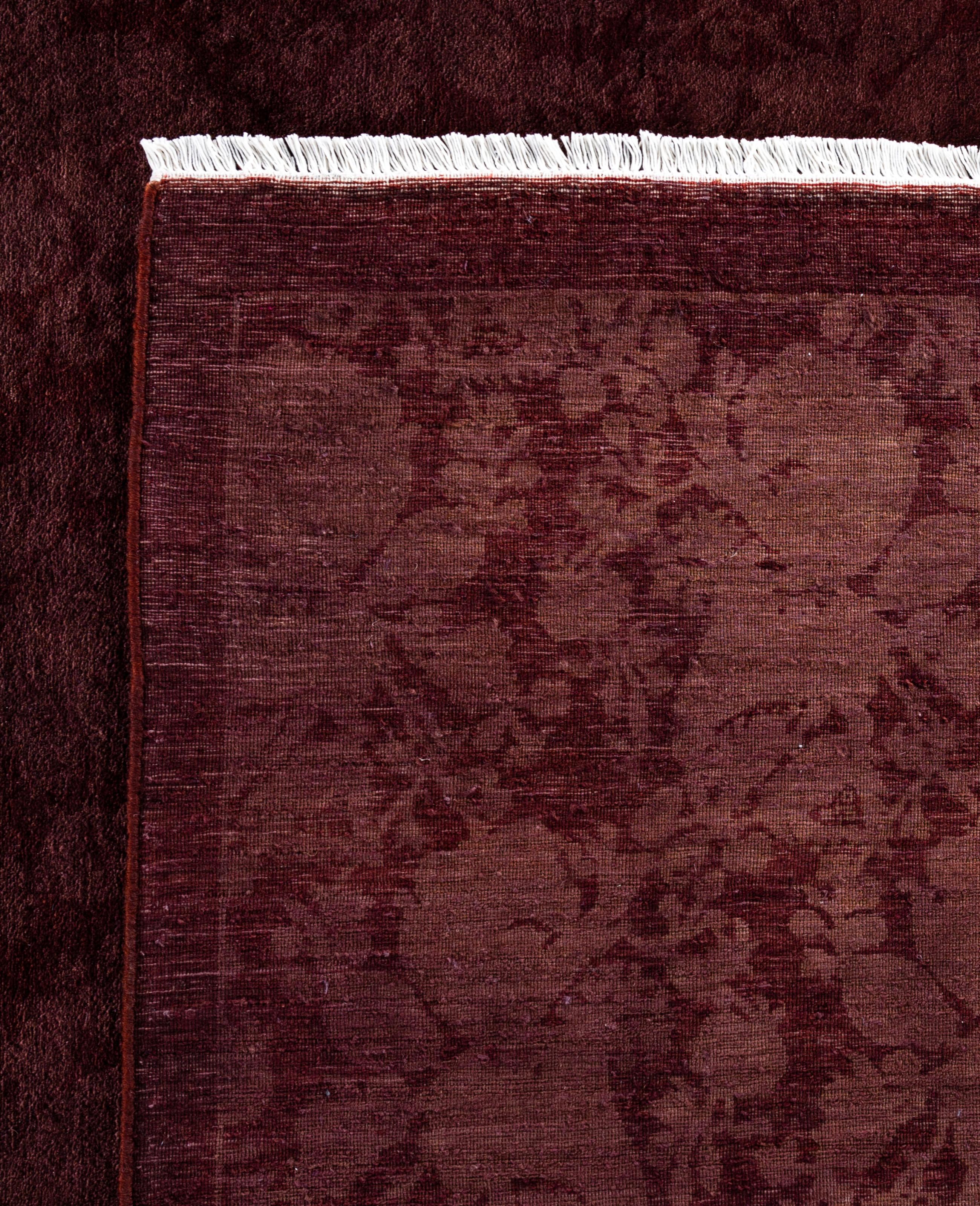 Overdyed Einzigartige Wolle Rot Bereich Teppich 9' 1
