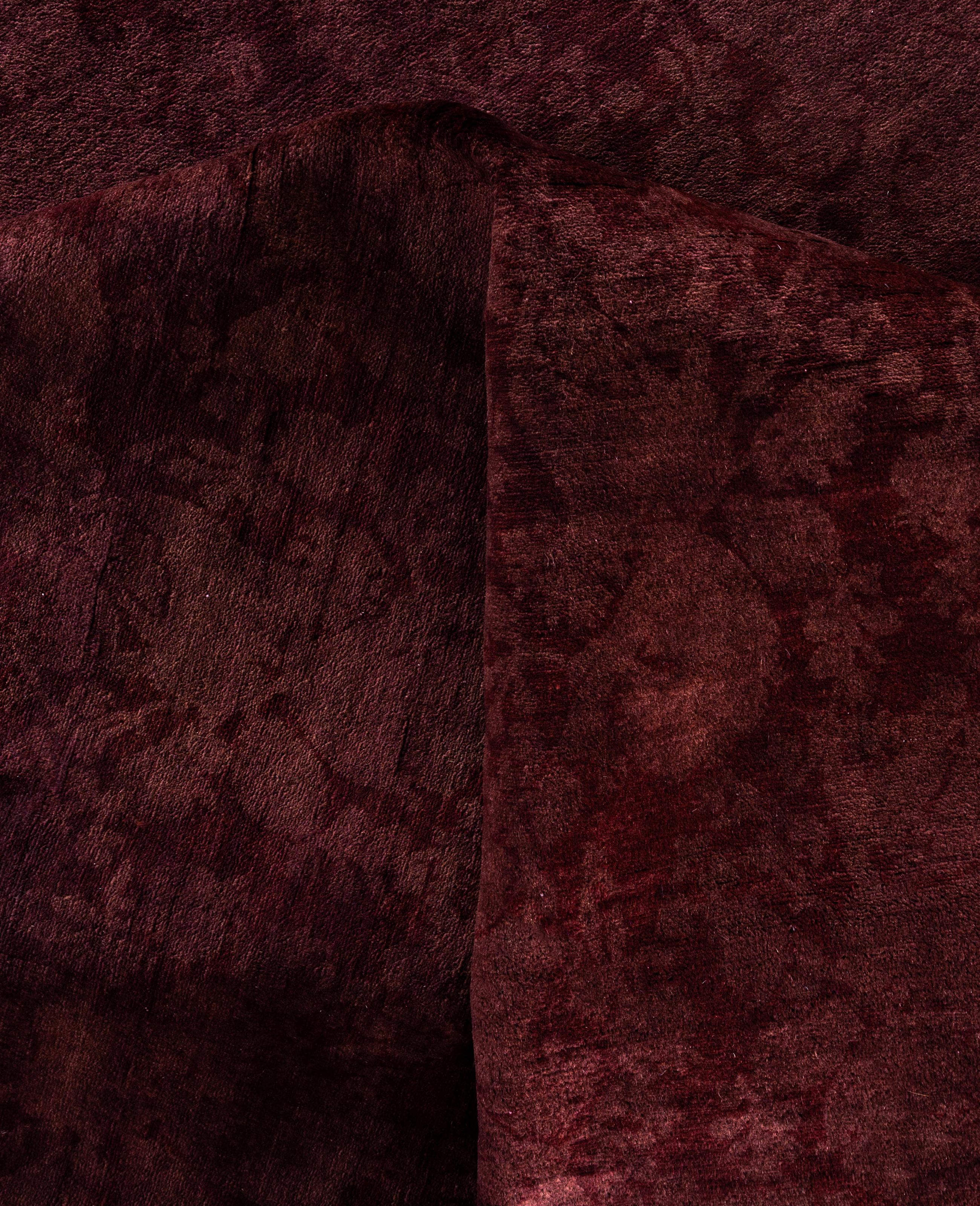 Overdyed Einzigartige Wolle Rot Bereich Teppich 9' 1