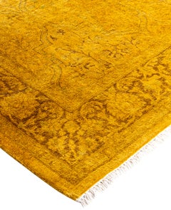Overdyed One-of-a-Kind Wool Yellow Area Rug 3' 2" x 4' 9"
