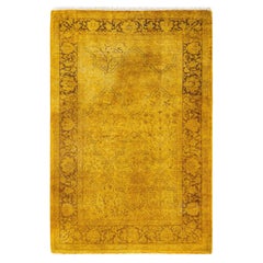 Tappeto giallo in lana Overdyed One of a-Kind 3' 2" x 4' 9"