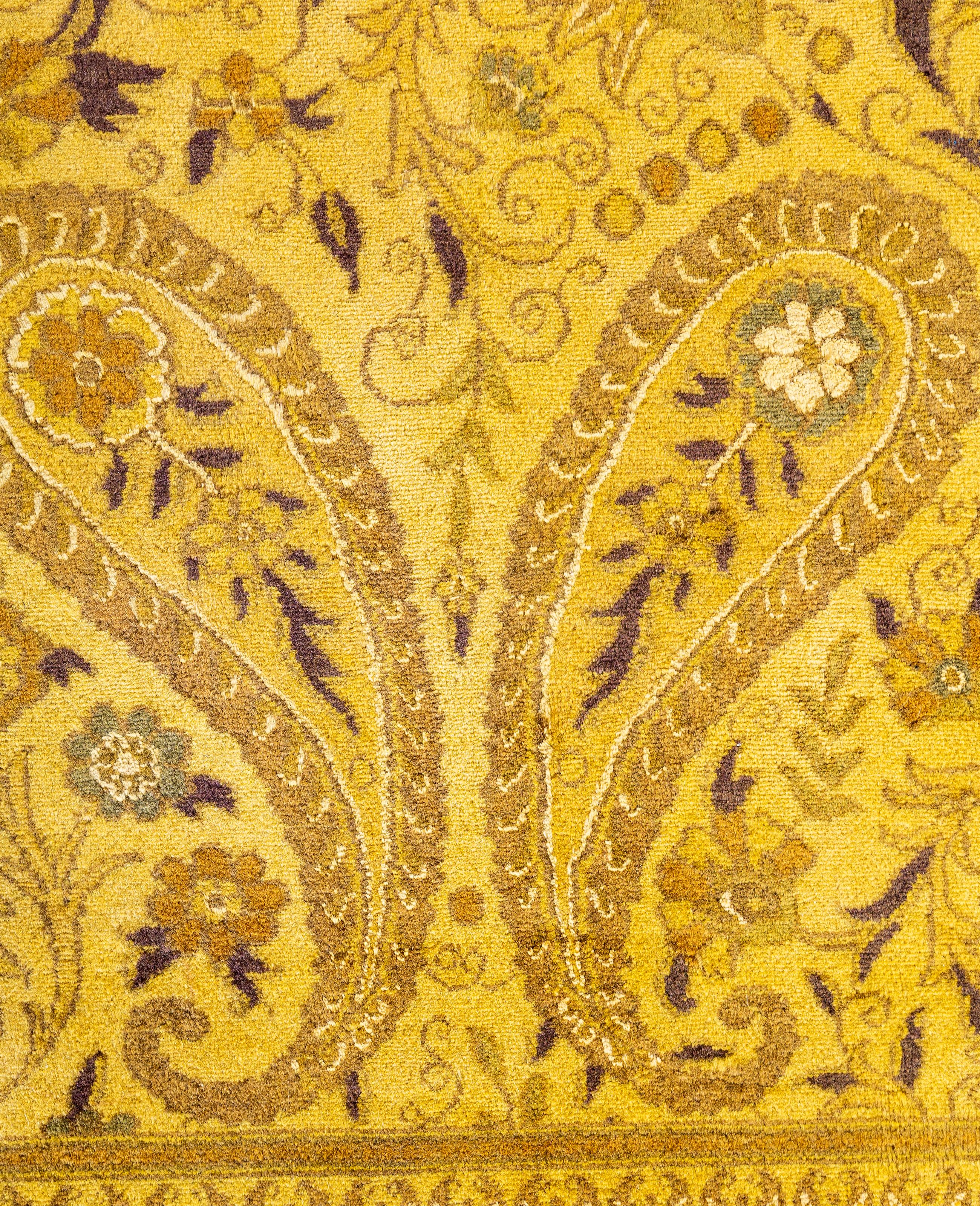 Alfombra de lana Overdyed One-of-a-Kind amarilla 5' 9