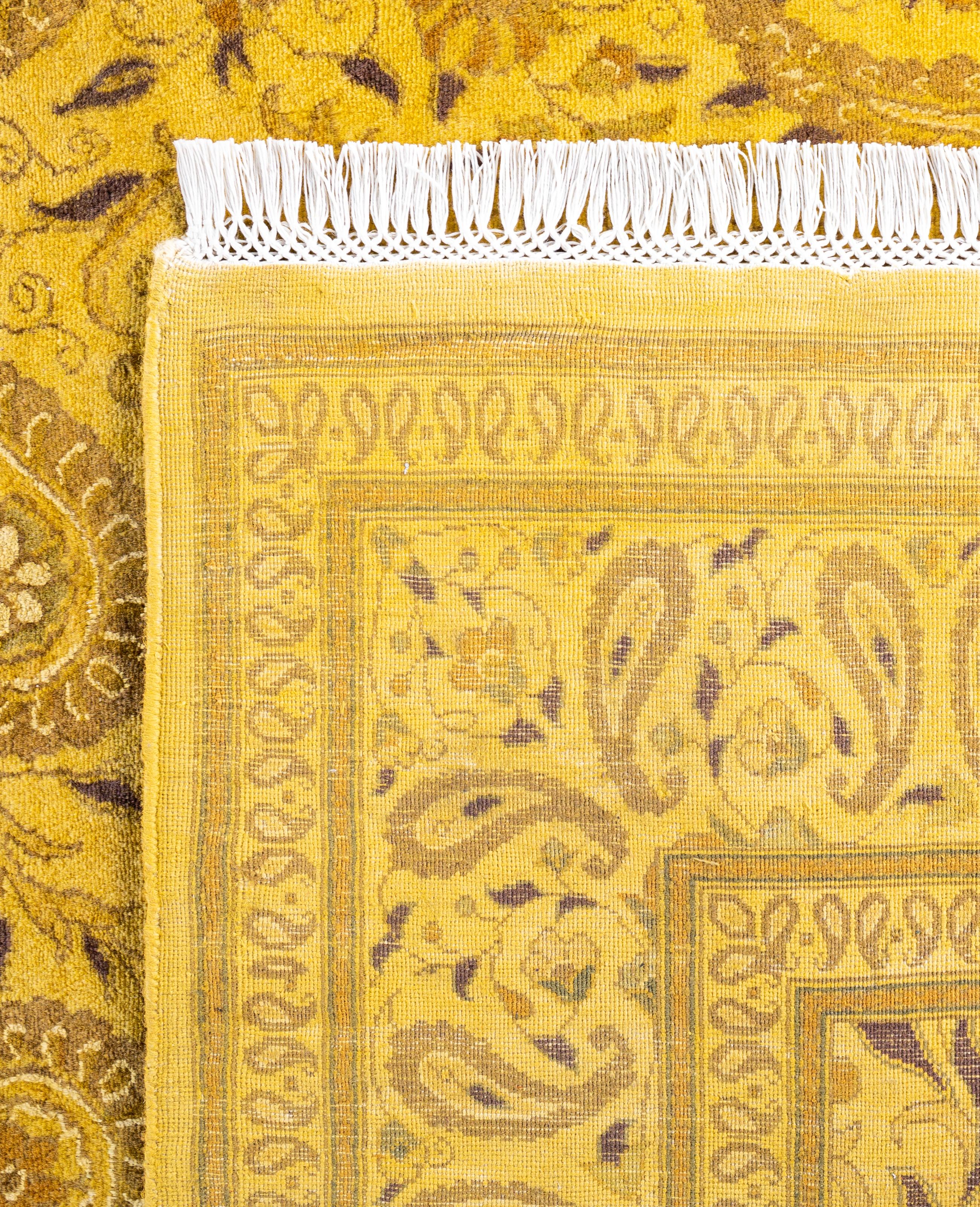 Alfombra de lana Overdyed One-of-a-Kind amarilla 5' 9