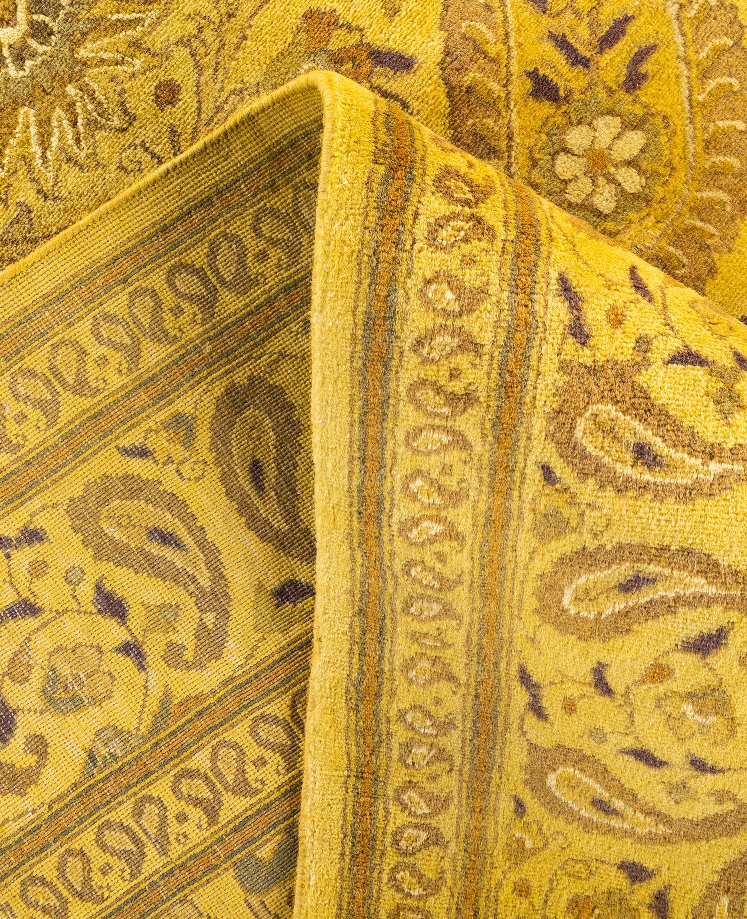 Alfombra de lana Overdyed One-of-a-Kind amarilla 5' 9