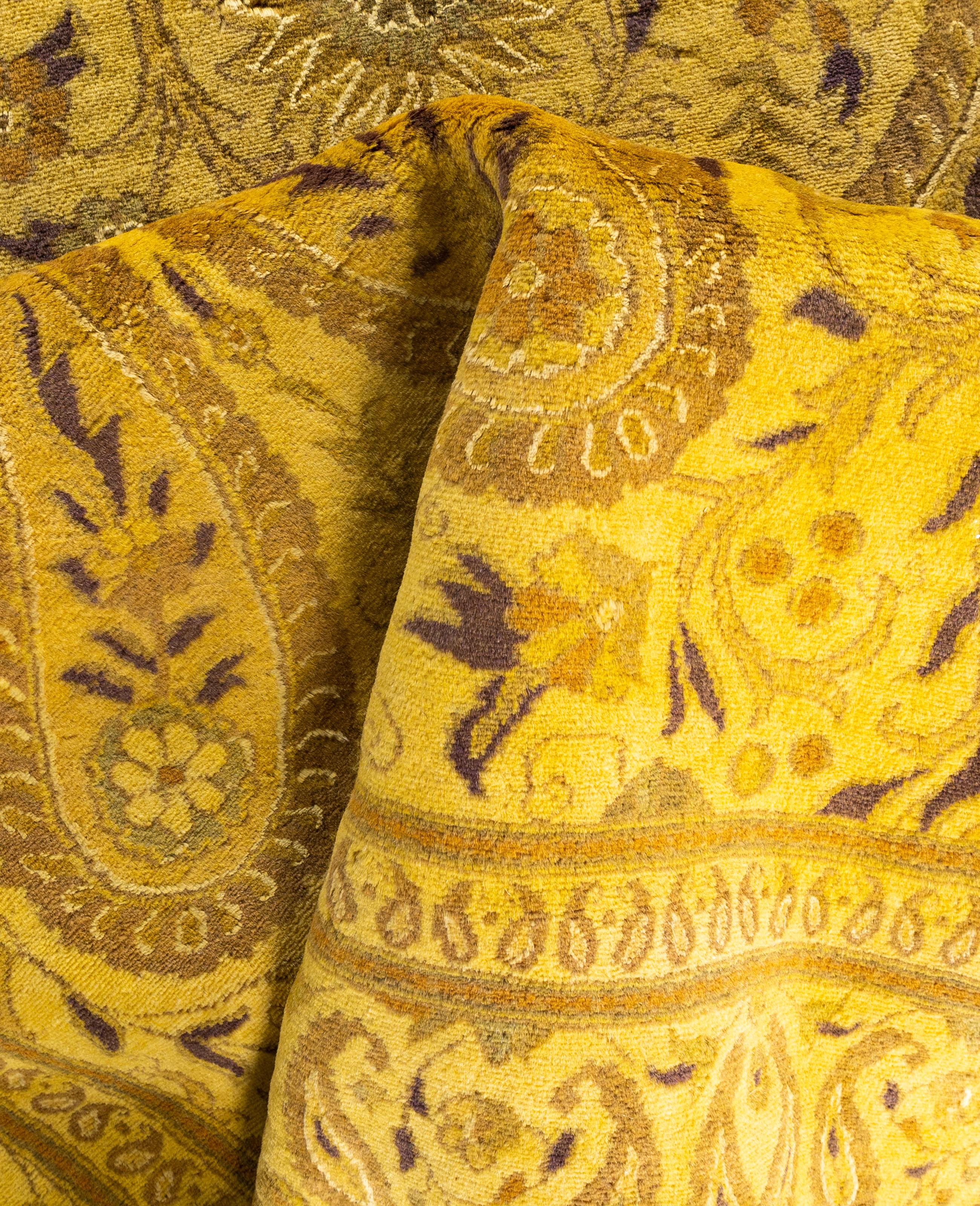 Alfombra de lana Overdyed One-of-a-Kind amarilla 5' 9