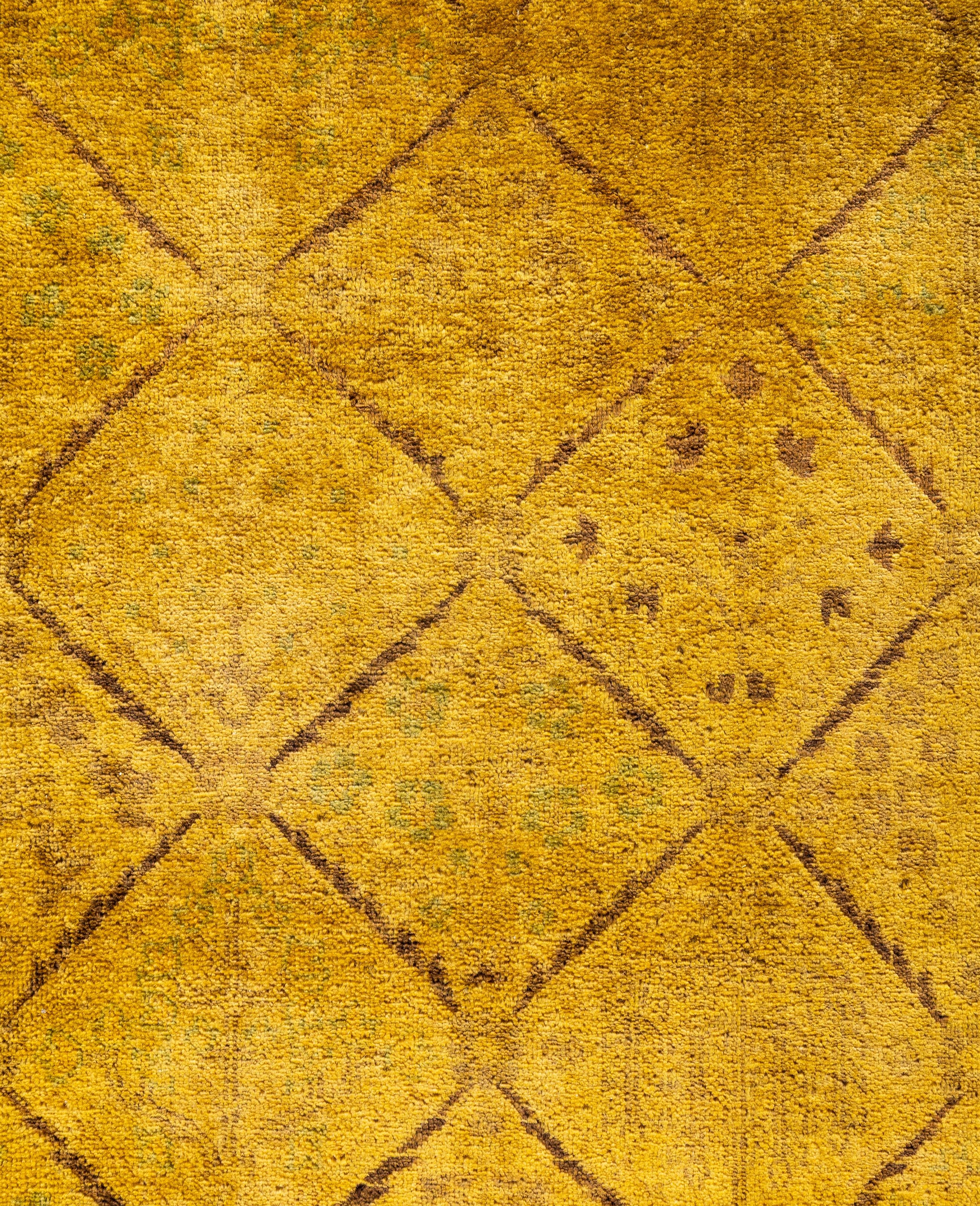 Alfombra de lana Overdyed One-of-a-Kind amarilla 6' 0
