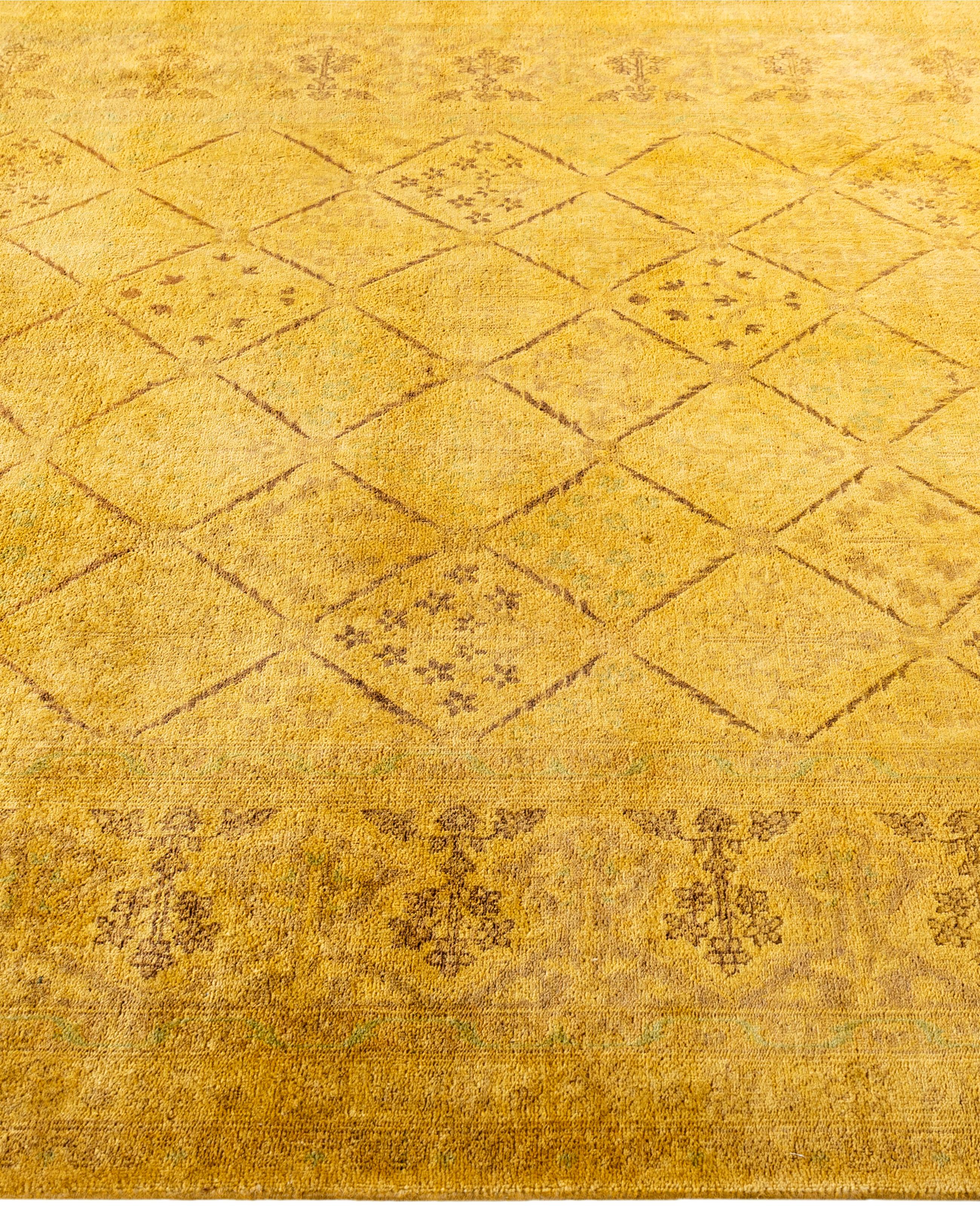 Alfombra de lana Overdyed One-of-a-Kind amarilla 6' 0
