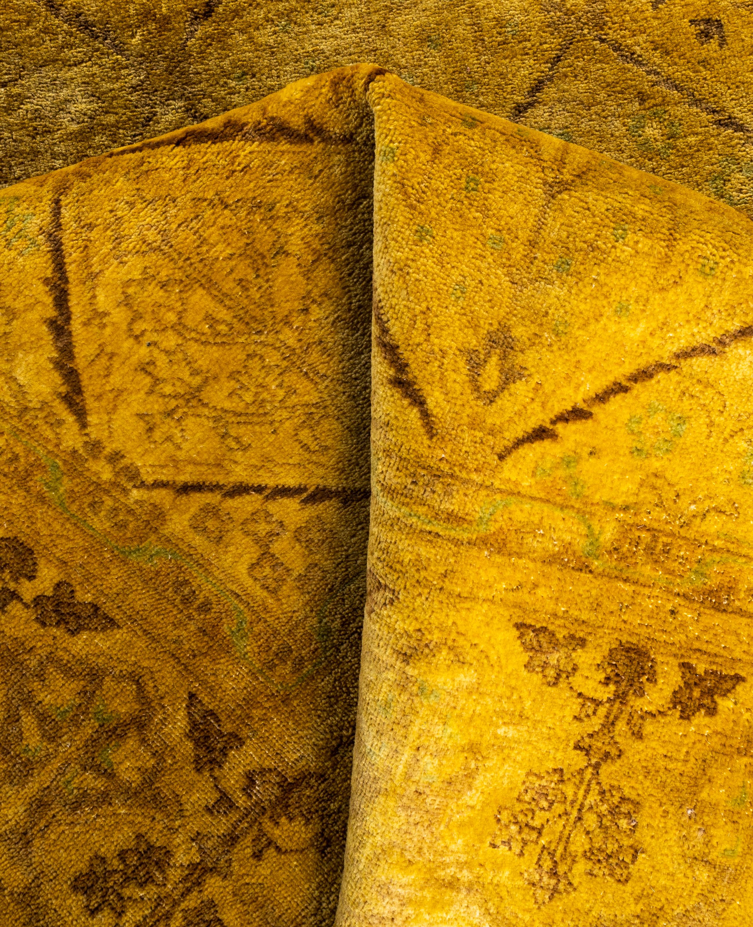 Alfombra de lana Overdyed One-of-a-Kind amarilla 6' 0