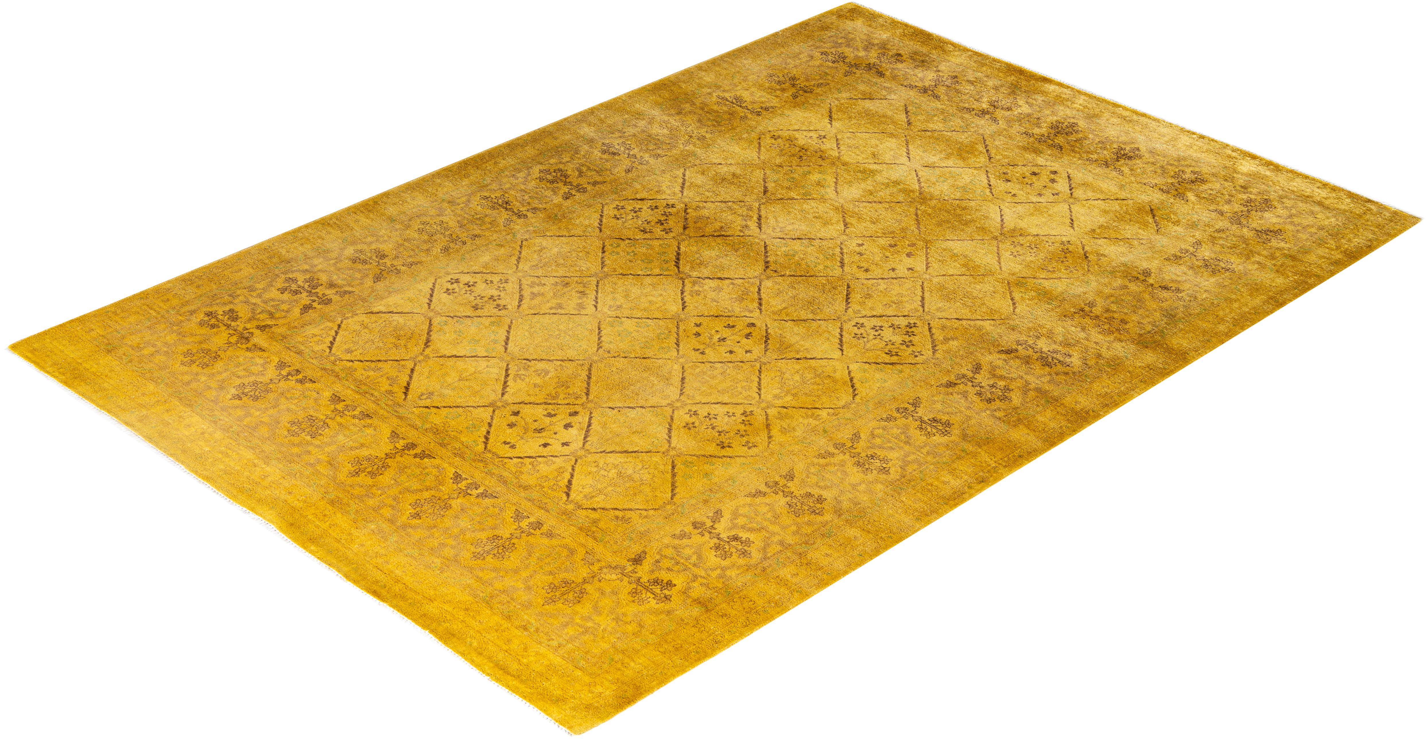 Alfombra de lana Overdyed One-of-a-Kind amarilla 6' 0