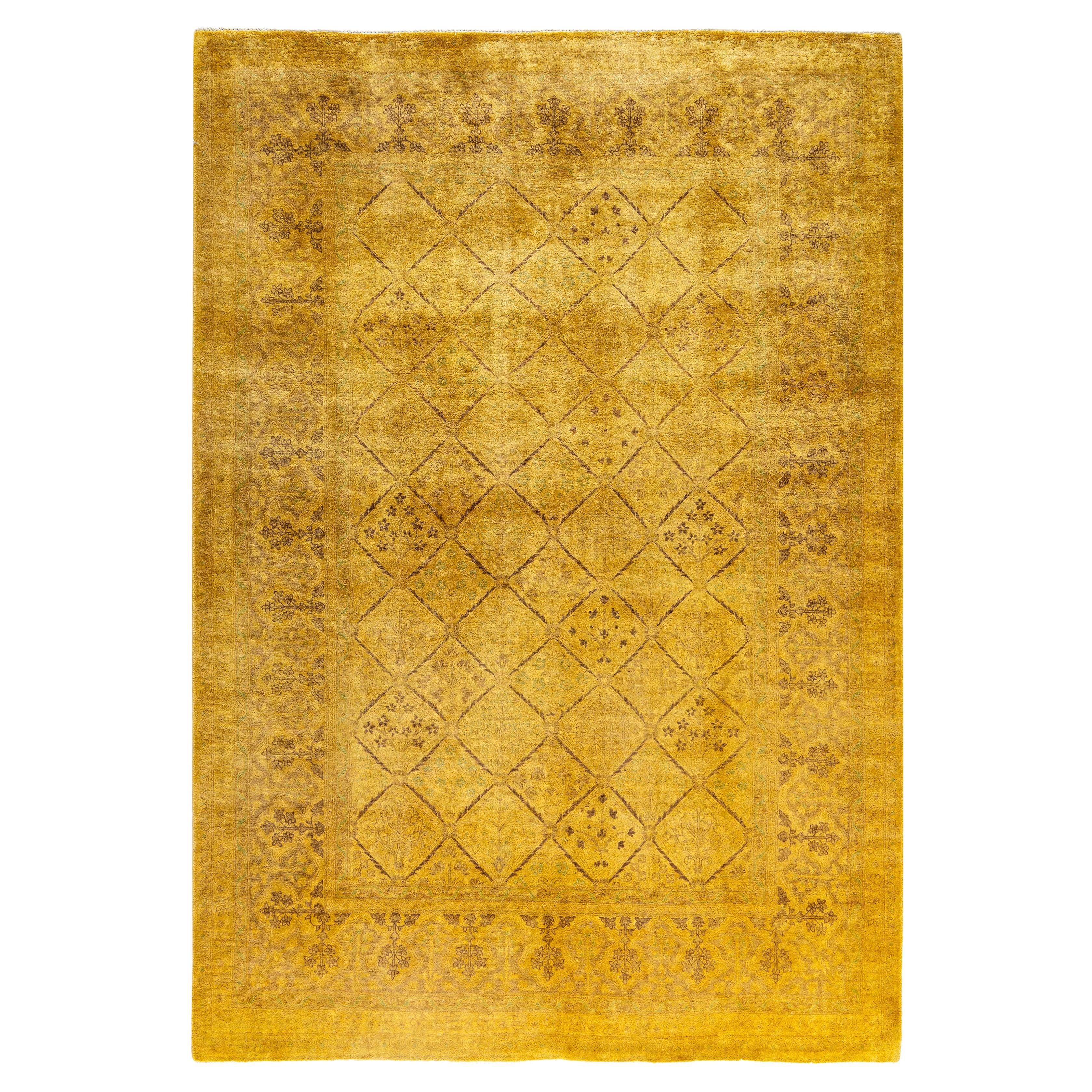 Alfombra de lana Overdyed One-of-a-Kind amarilla 6' 0" x 8' 8"