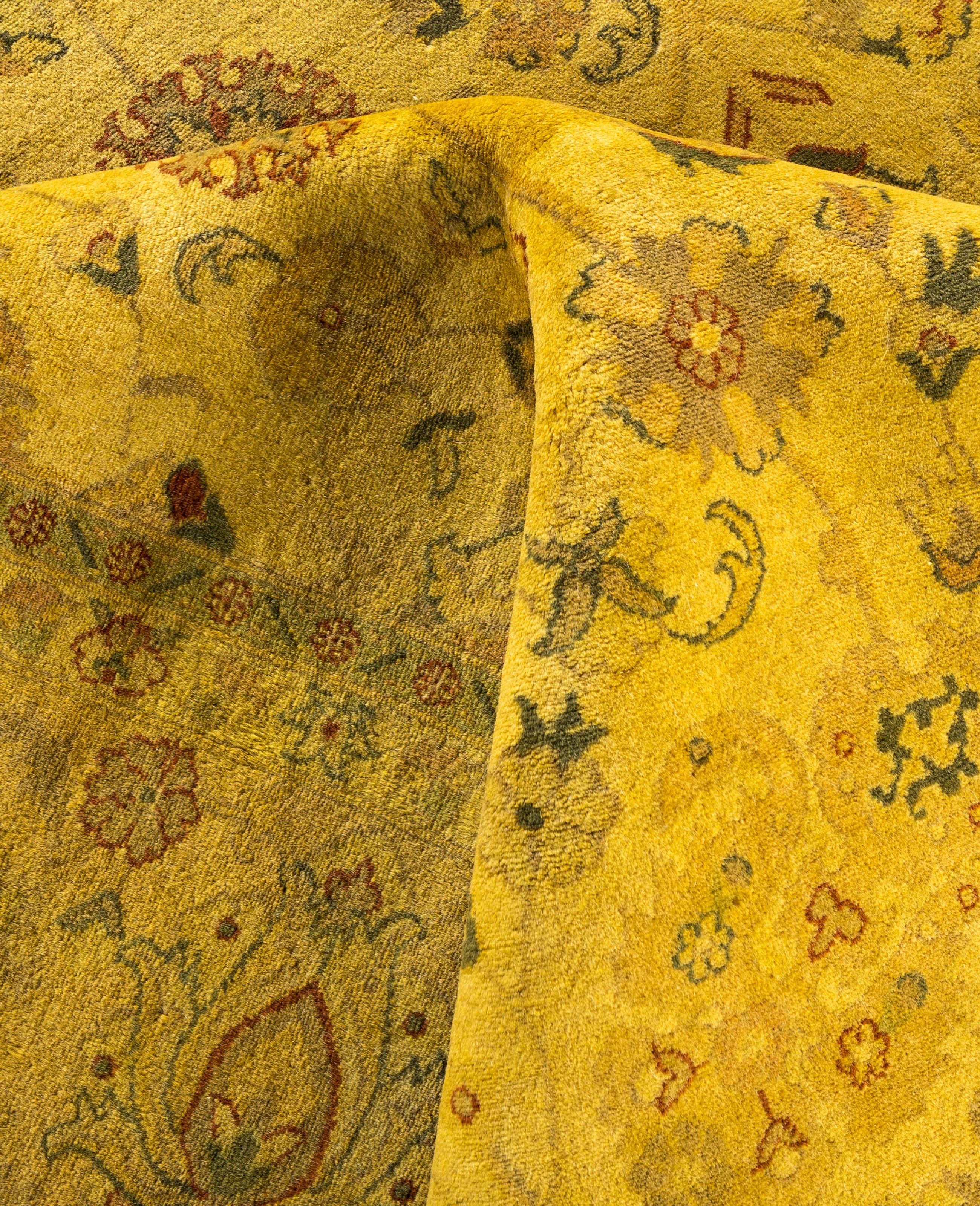Alfombra de lana Overdyed One-of-a-Kind amarilla 8' 0