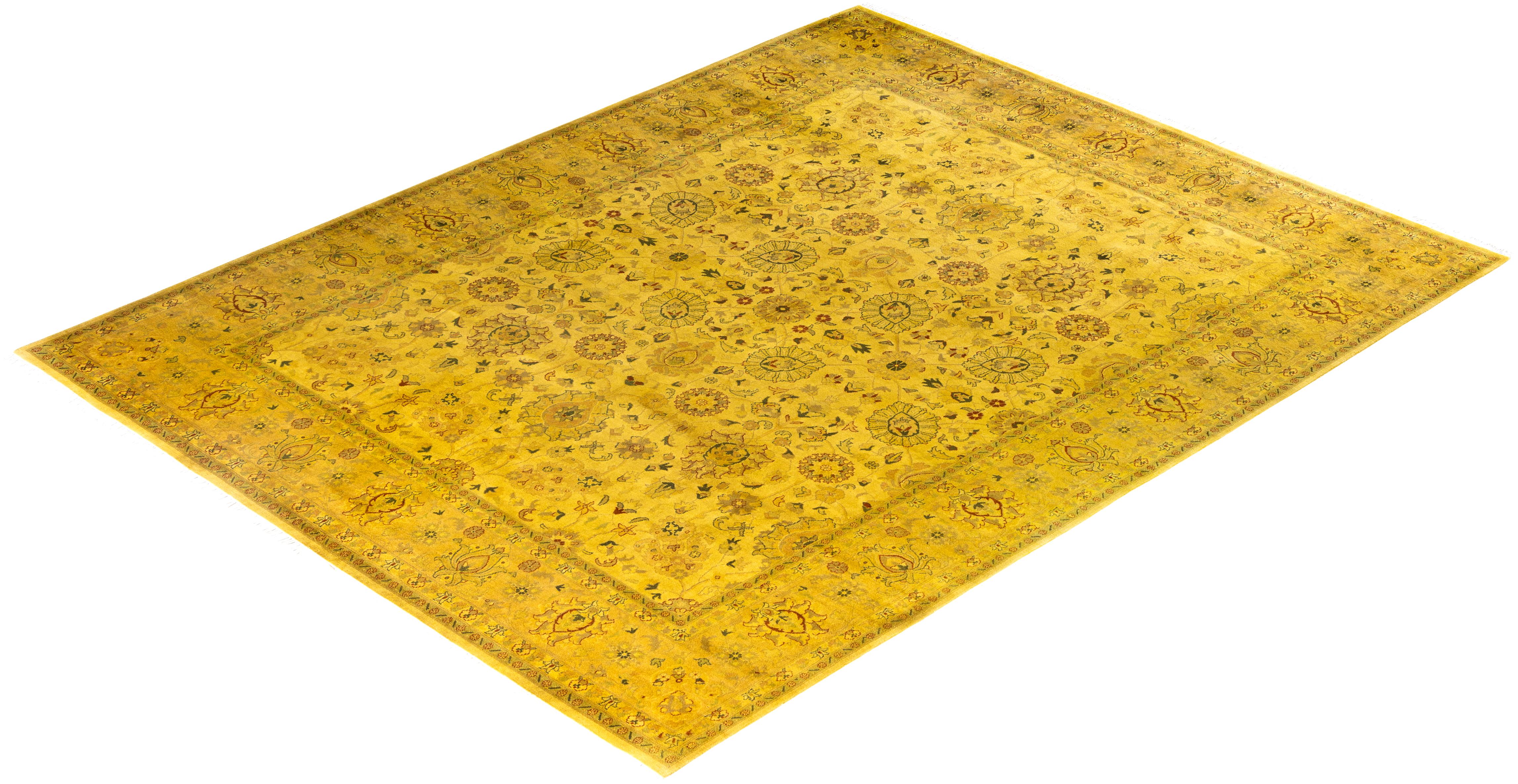 Alfombra de lana Overdyed One-of-a-Kind amarilla 8' 0