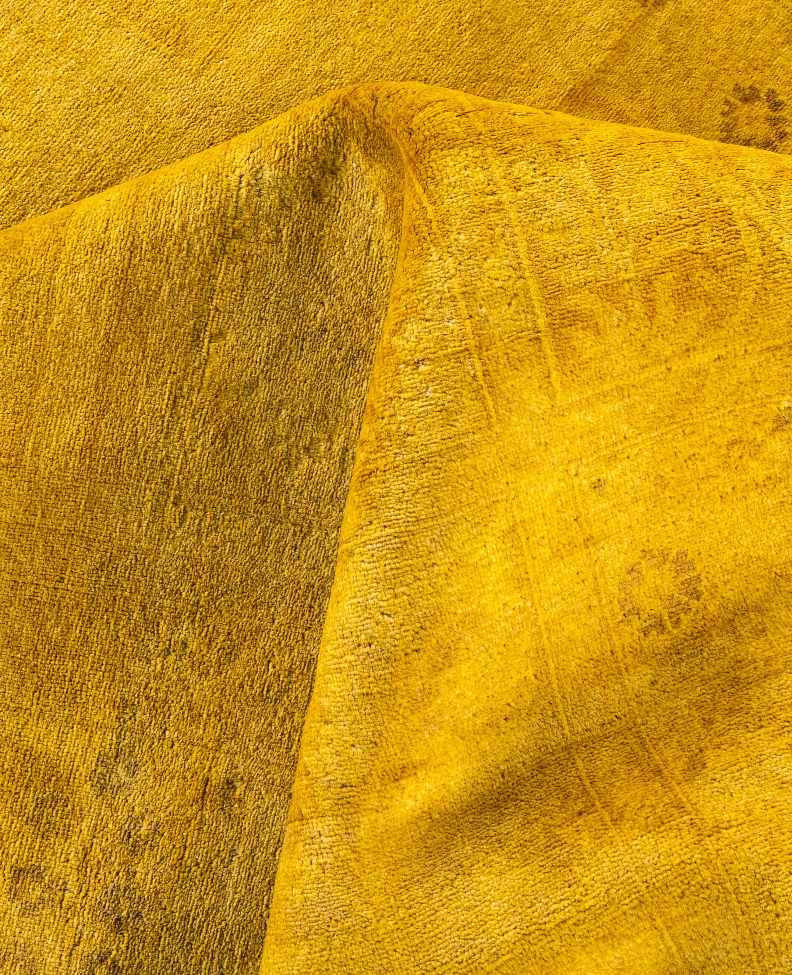Alfombra de lana Overdyed One-of-a-Kind amarilla 8' 2