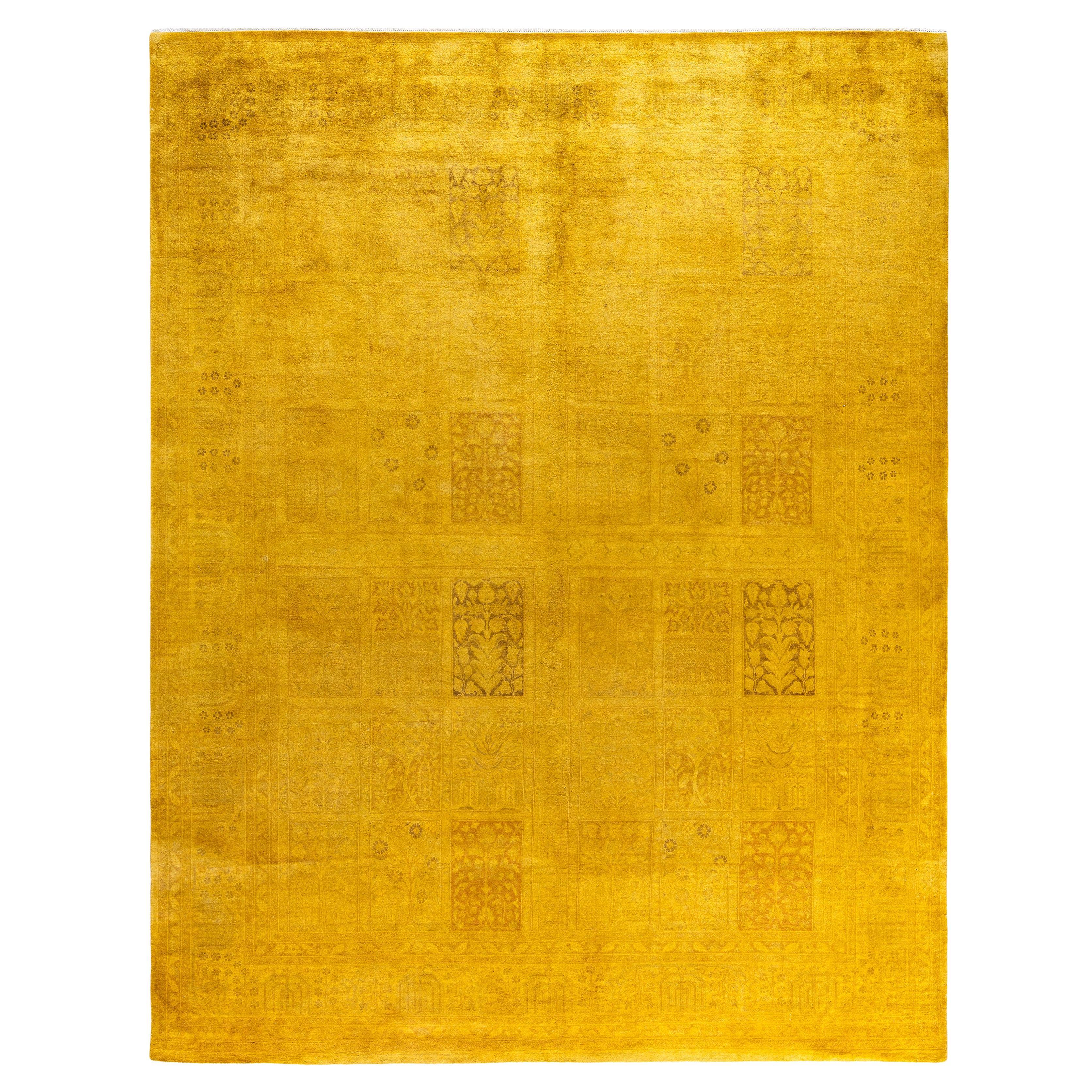 Alfombra de lana Overdyed One-of-a-Kind amarilla 8' 2" x 10' 4"