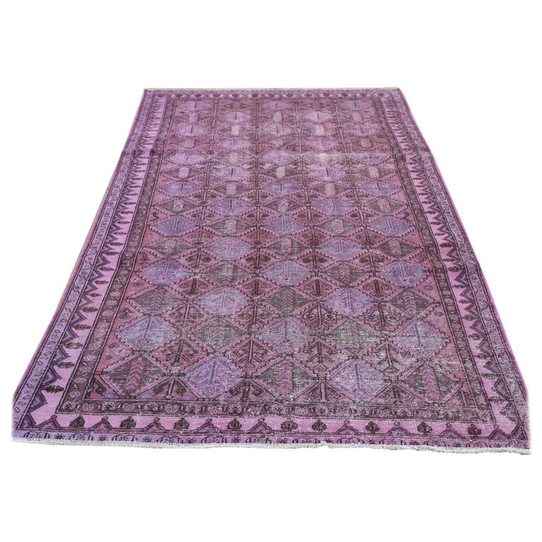 Overdyed Persian Hamadan Worn Pile Wide Runner Hand Knotted Oriental Rug For At 1stdibs - Overdyed Persian Rug Overdyed Persian Hamadan Worn Pile Wide Runner Hand Knotted Oriental Rug For At 1stdibs - Overdyed Persian Rug
