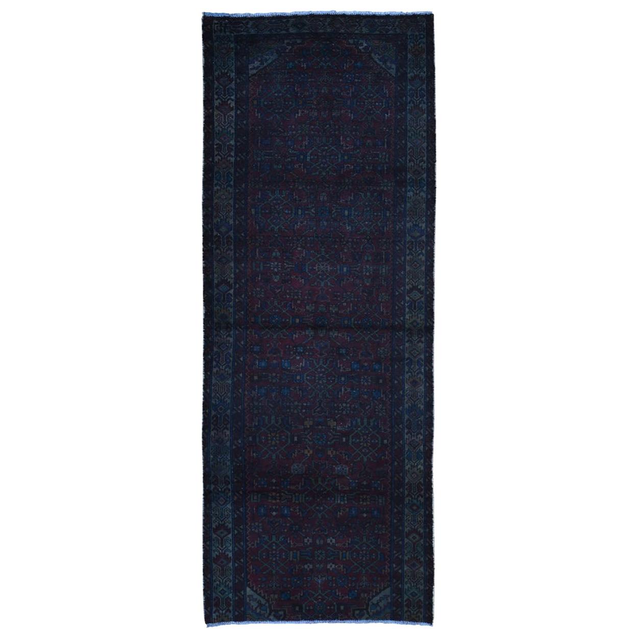 Handgeknüpfter orientalischer Overdyed-Teppich aus persischer Malayer-Wolle