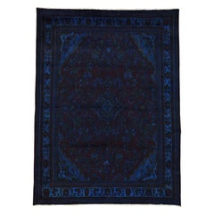 Overdyed Persian Tabriz Vintage Handmade Pure Wool Oriental Rug