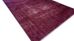 Overdyed Plum Lavender Wool Rug 7'1''x10'8''