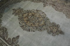 Overdyed Sage Antique Kerman Carpet