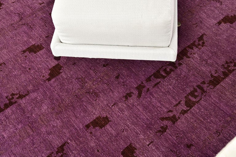 Translaped Rugs Overdyed Transitional Design Rug For Sale at 1stDibs