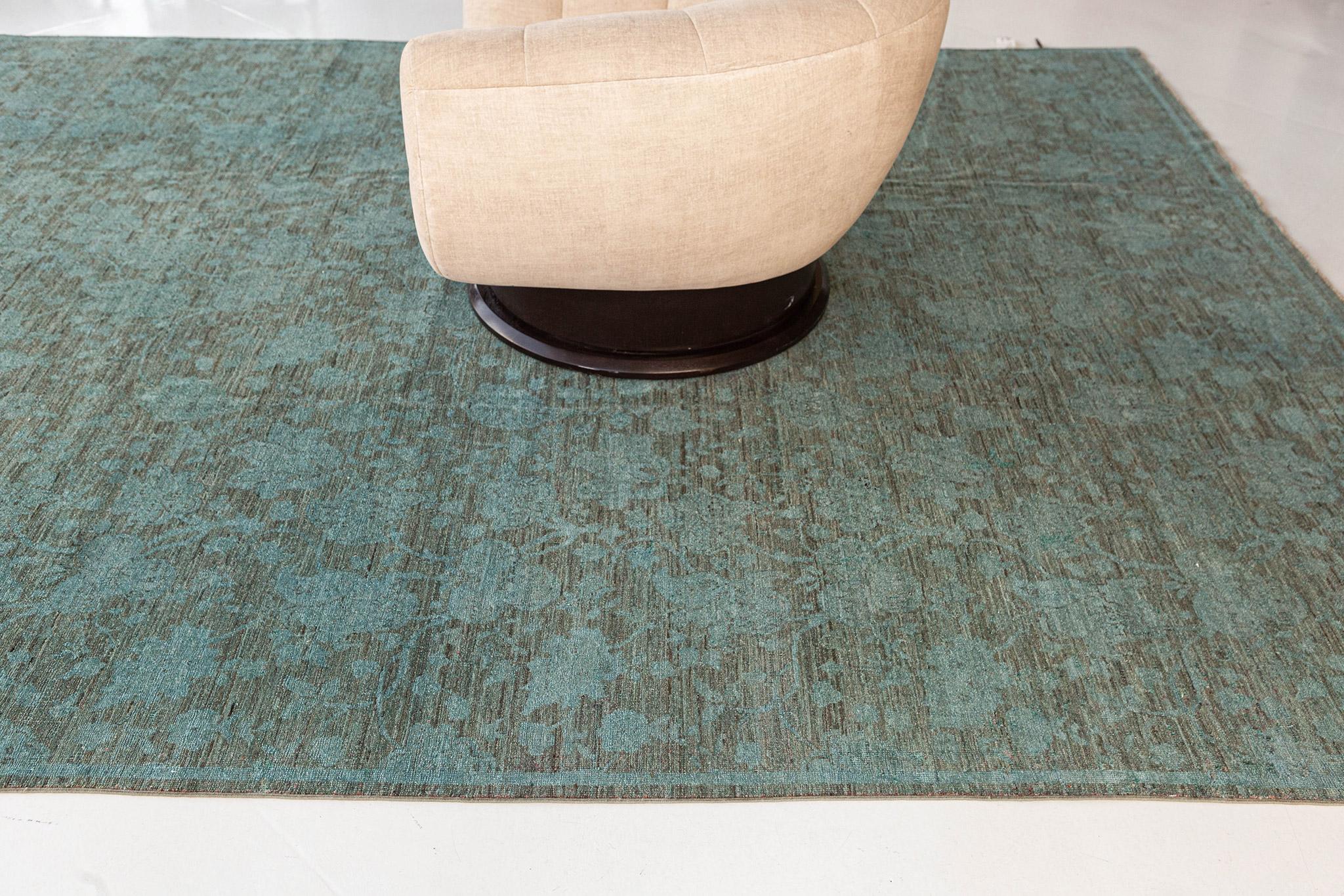 Contemporary Overdyed Transitional Design Rug For Sale