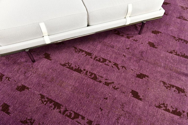 Overdyed Transitional Design Rug For Sale at 1stDibs