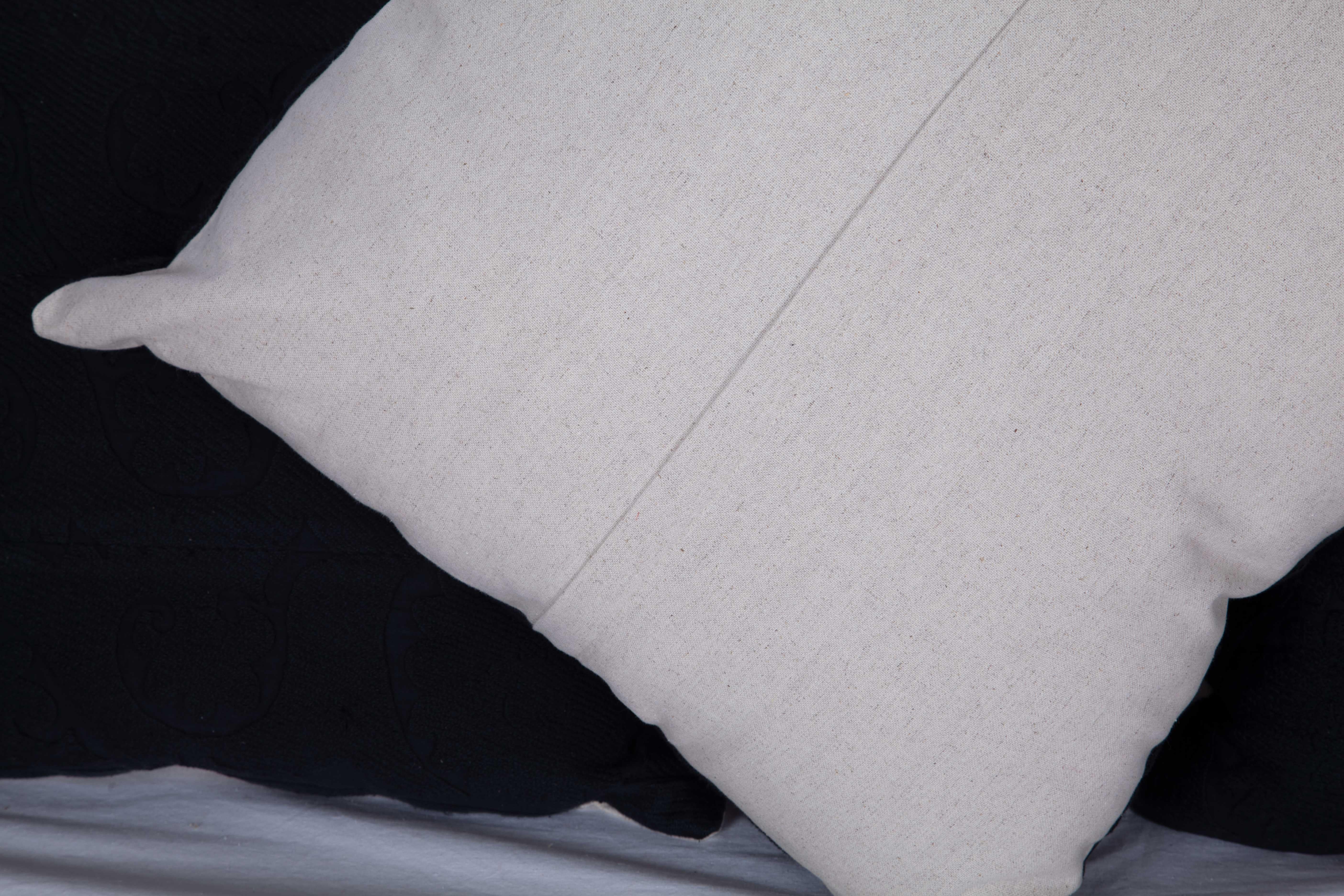 Woven Overdyed Vintage Minimalist, Modern, Suzani Pillow Cases Mid-20th Century For Sale