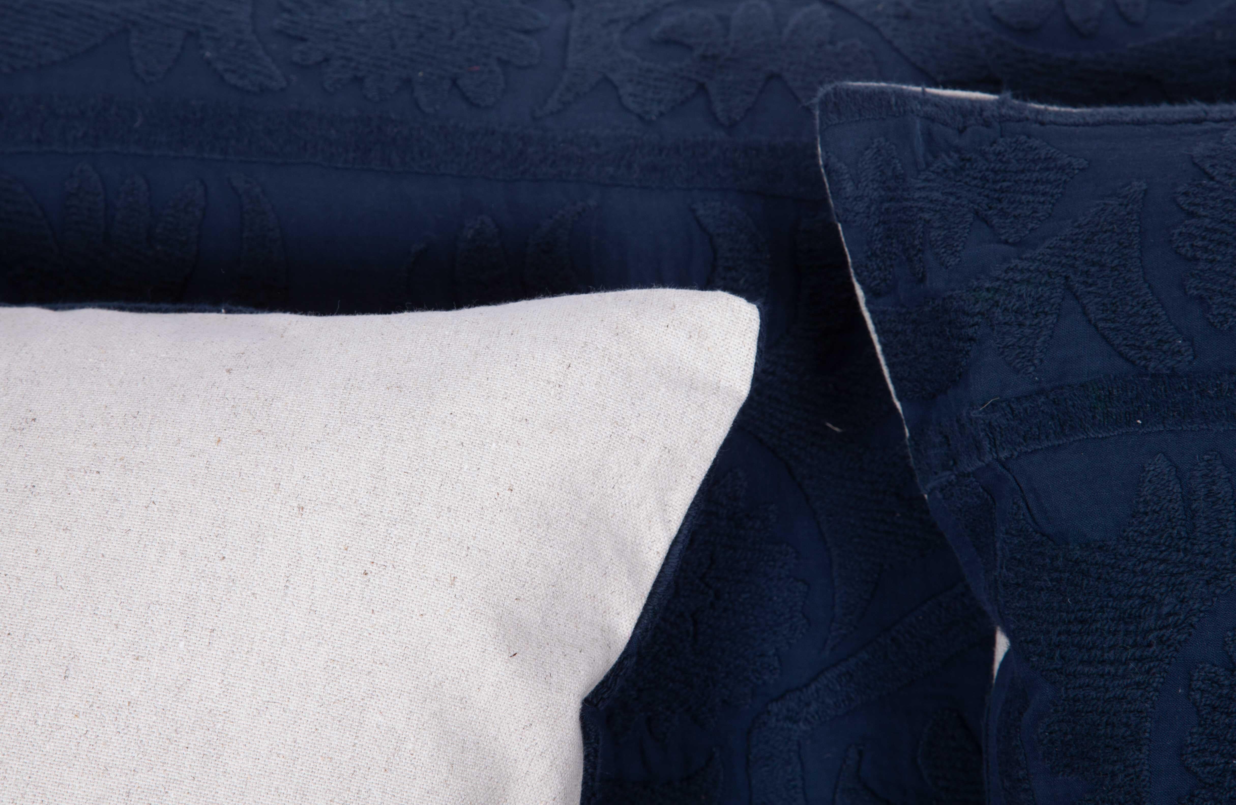 Linen Overdyed Vintage Minimalist, Modern, Suzani Pillow Cases, Mid-20th Century For Sale