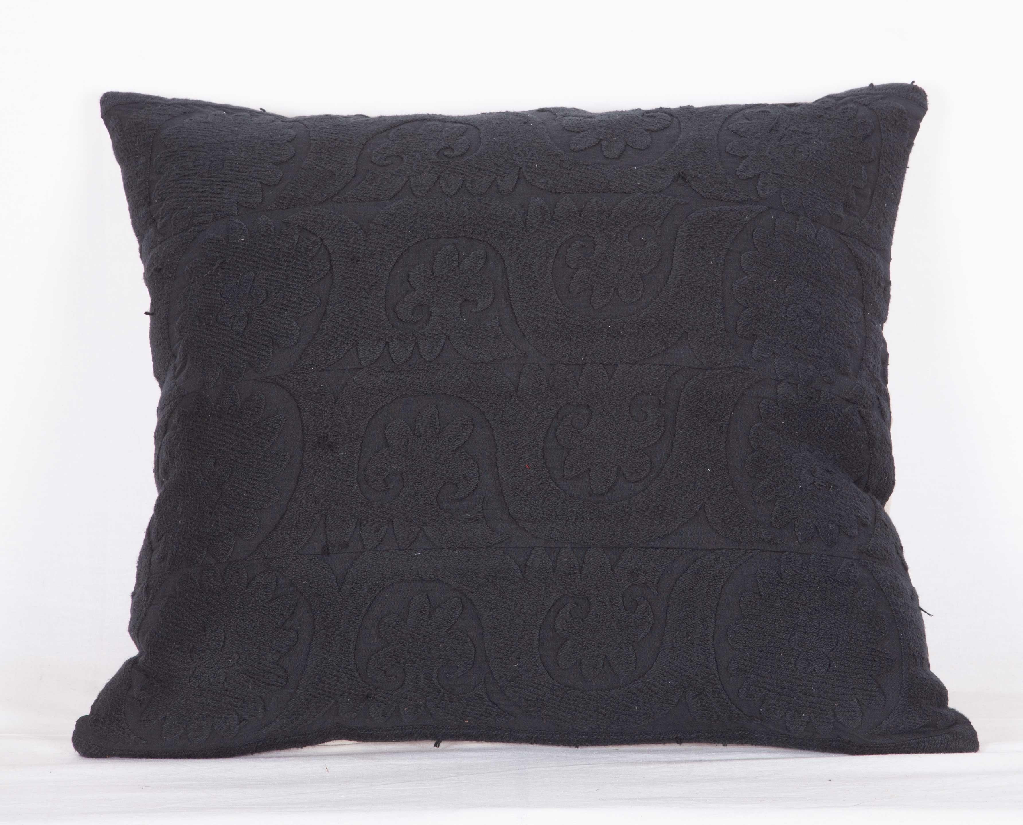 Cotton Overdyed Vintage Minimalist, Modern, Suzani Pillow Cases Mid-20th Century For Sale