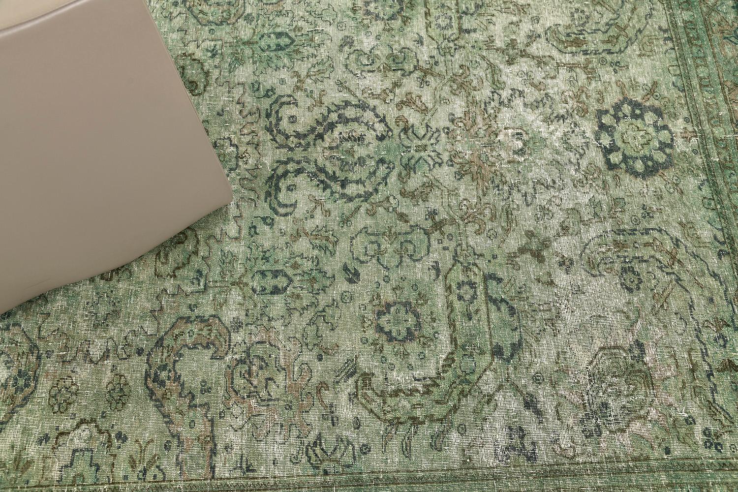 Overdyed Vintage Style Rug In Good Condition For Sale In WEST HOLLYWOOD, CA
