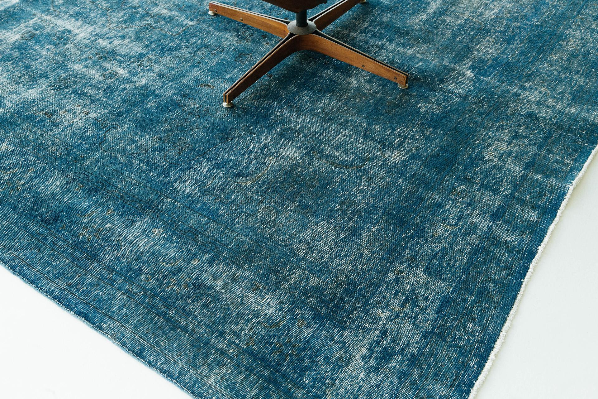 Hand-Knotted Overdyed Vintage Style Rug For Sale