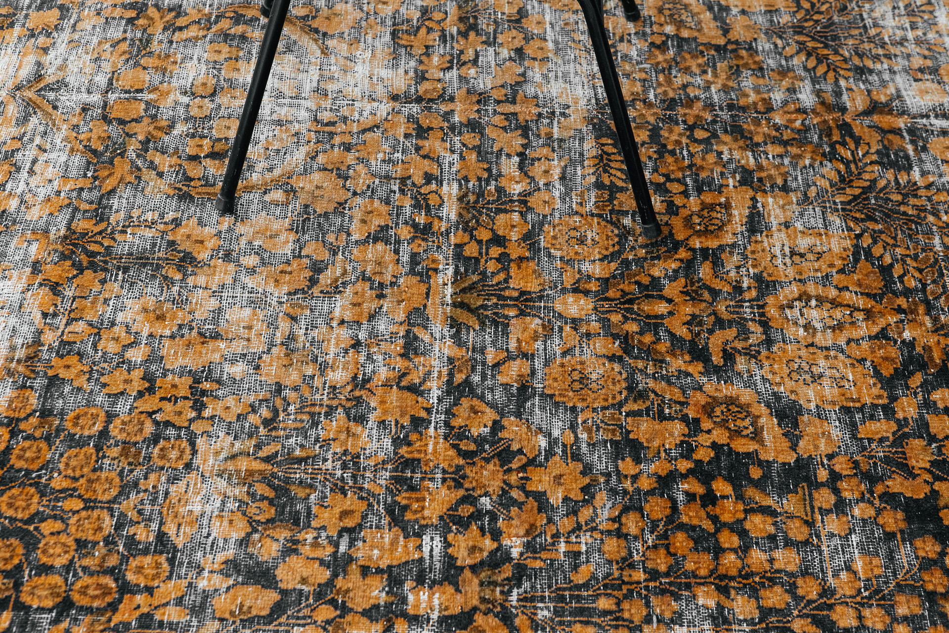 Overdyed Vintage Style Rug In Excellent Condition For Sale In WEST HOLLYWOOD, CA