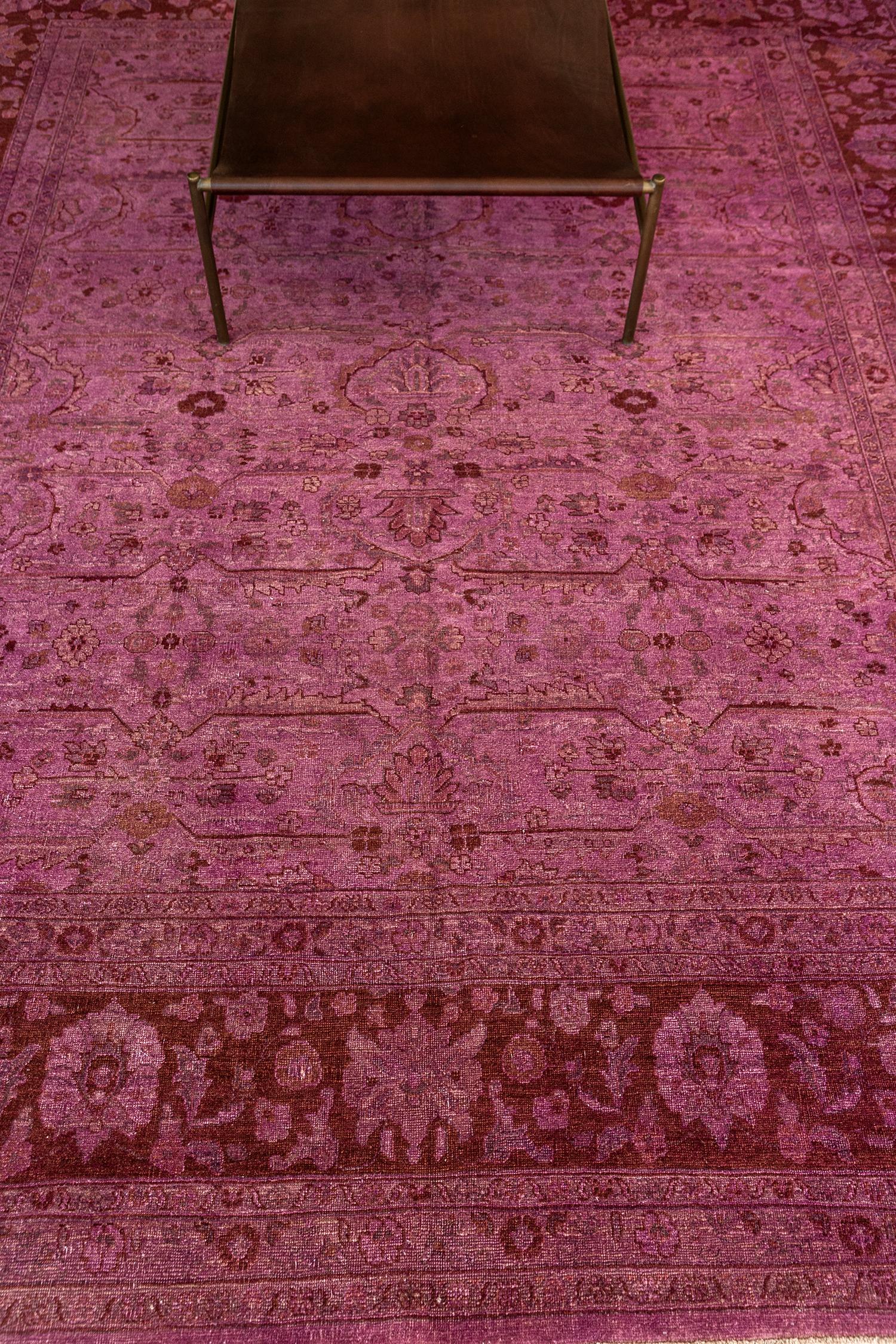 Overdyed Vintage Style Rug In New Condition For Sale In WEST HOLLYWOOD, CA