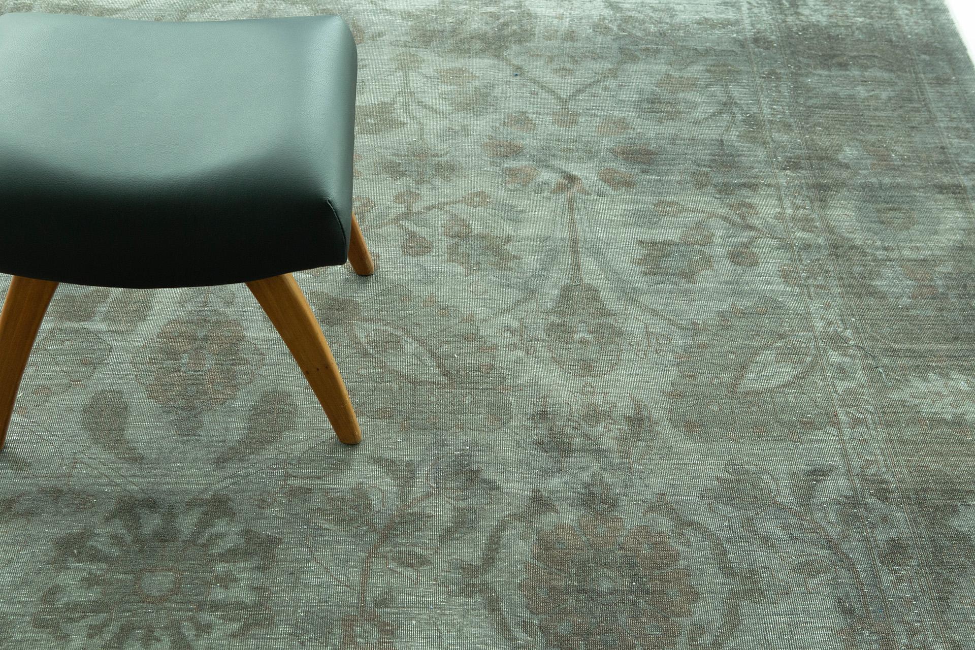 Contemporary Overdyed Vintage Style Rug