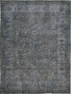 Alfombra sobreteñida de diseño Tabriz estilo vintage