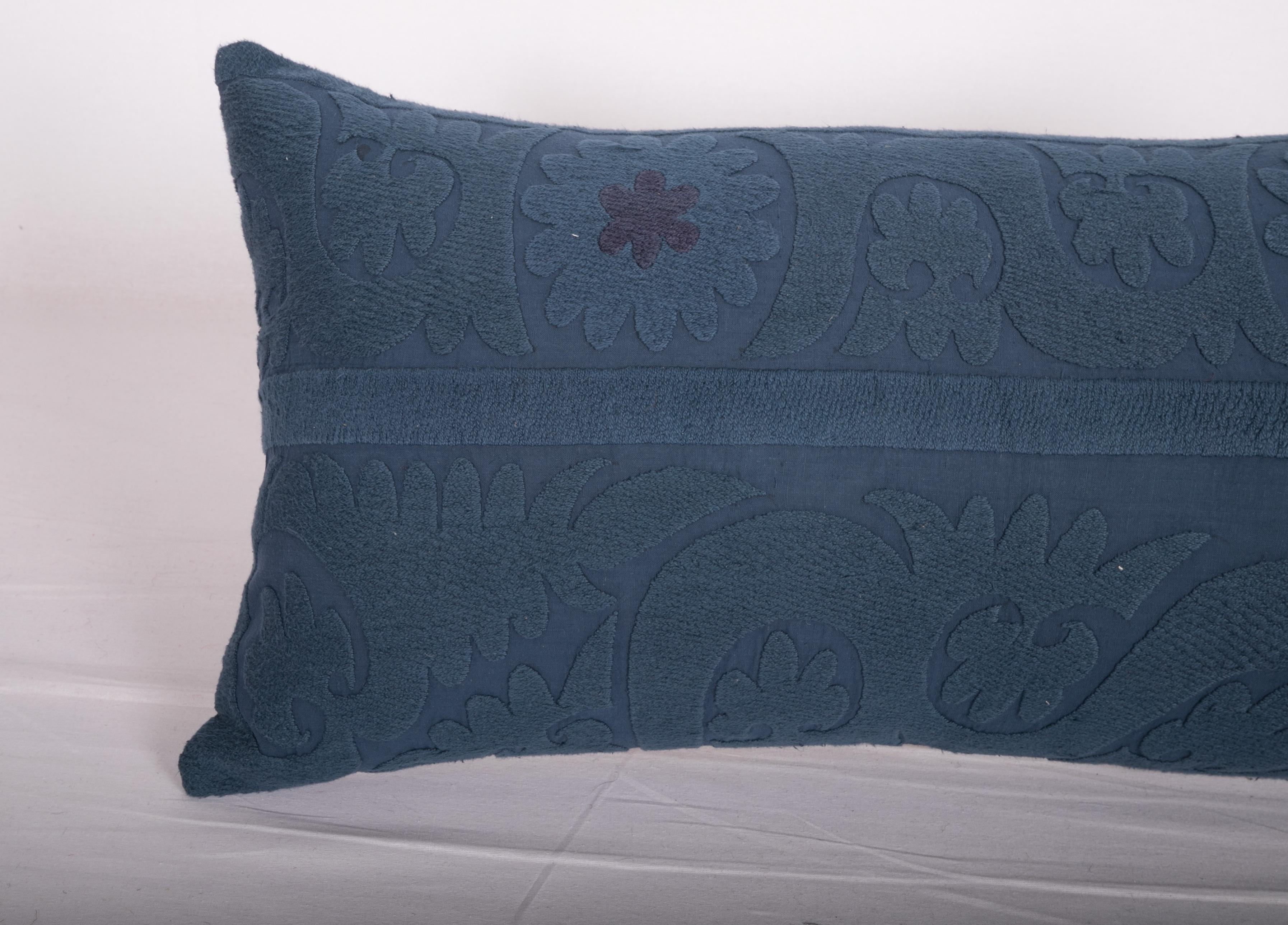 Uzbek Overdyed Vintage Suzani Pillow Case, Mid-20th Century