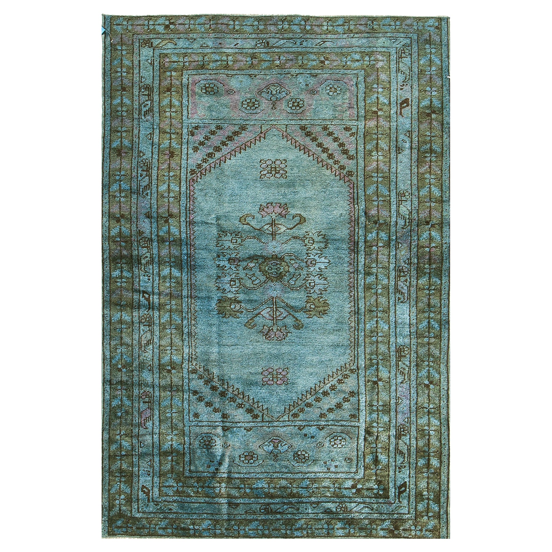 Tappeto vintage turco anatolico sovratinto