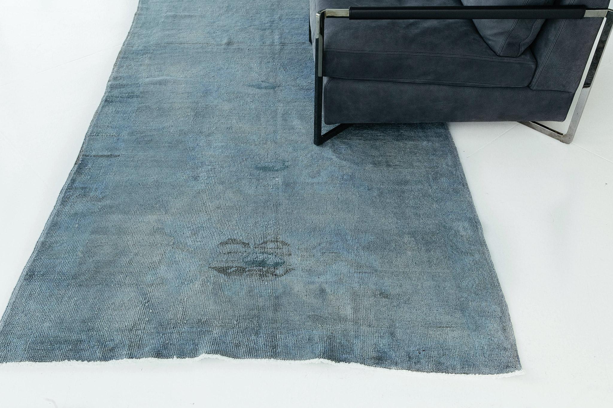 Hand-Knotted Overdyed Vintage Turkish Anatolian Runner For Sale