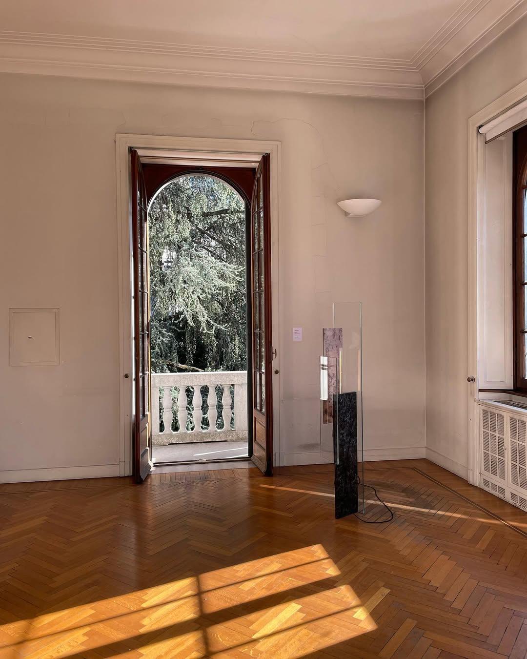 Overlapping Rectangular Green and Pink Marble Floor Lamp by Frederic Saulou For Sale 9