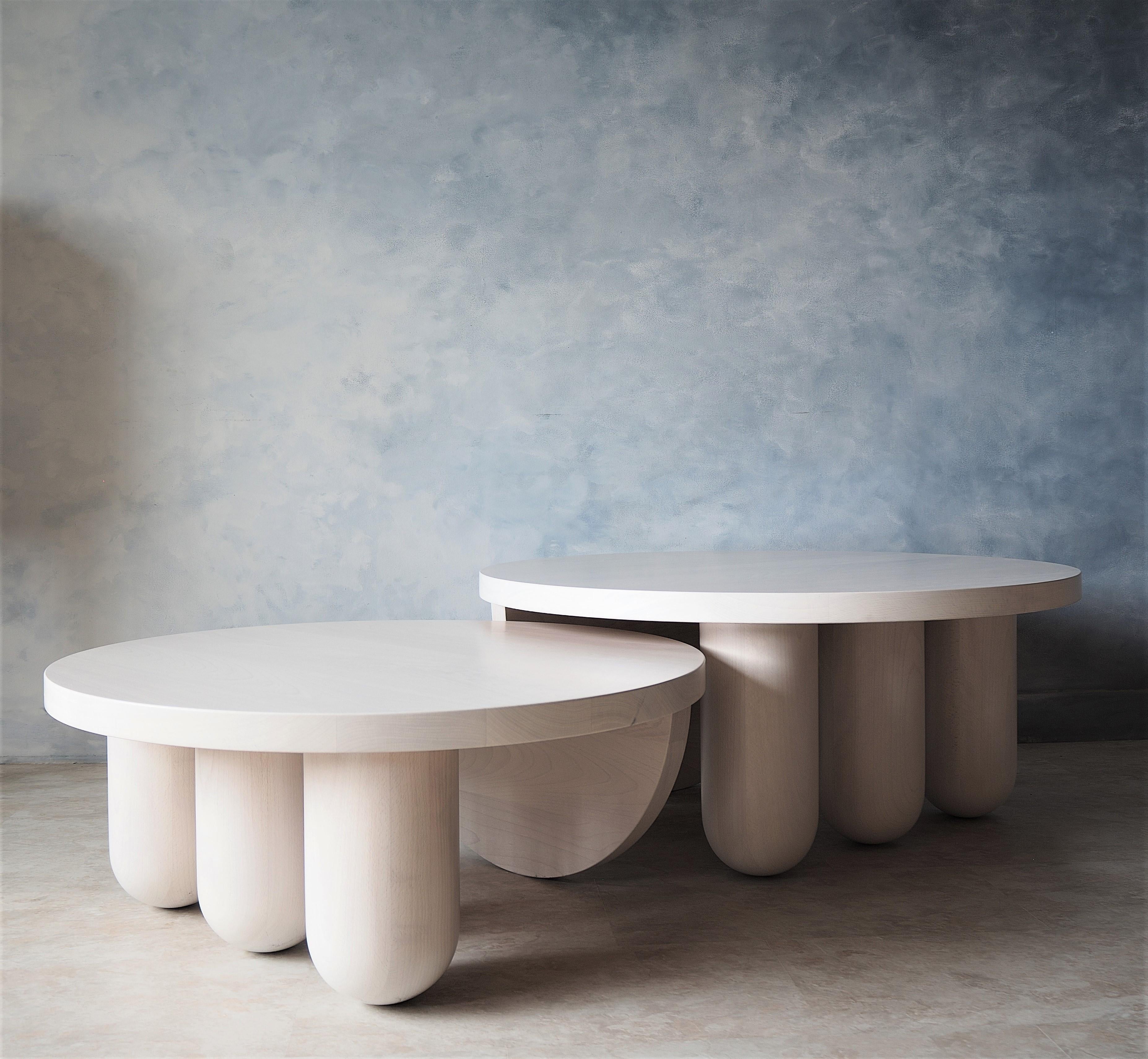 Modern Nesting Tricolumn Coffee Tables by MSJ Furniture Studio For Sale