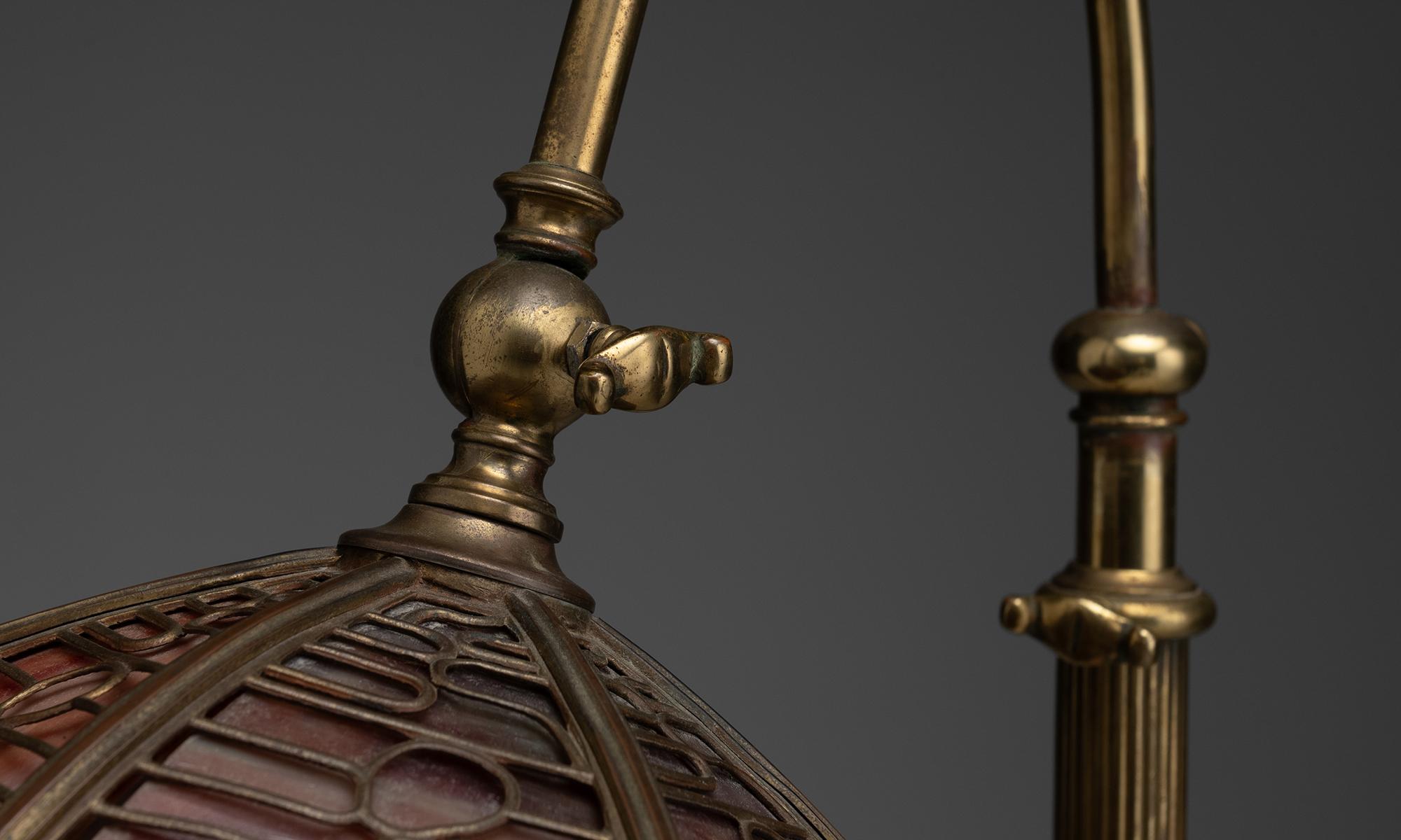 Mid-20th Century Overlay Floor Lamp Attributed to Handel, America circa 1930