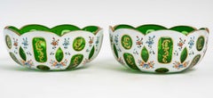 Overlay Liqueur Decanter, Five Glasses, Vase and Pair of Bowls, 20th Century