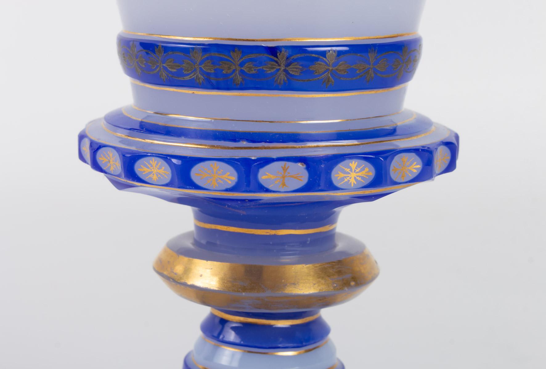Art Glass Overley Goblet, 19th Century, 1840-1860