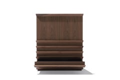 Overlooking Large Cabinet, Walnut Wood, Overlooking Handles, Lorenzo Damiani
