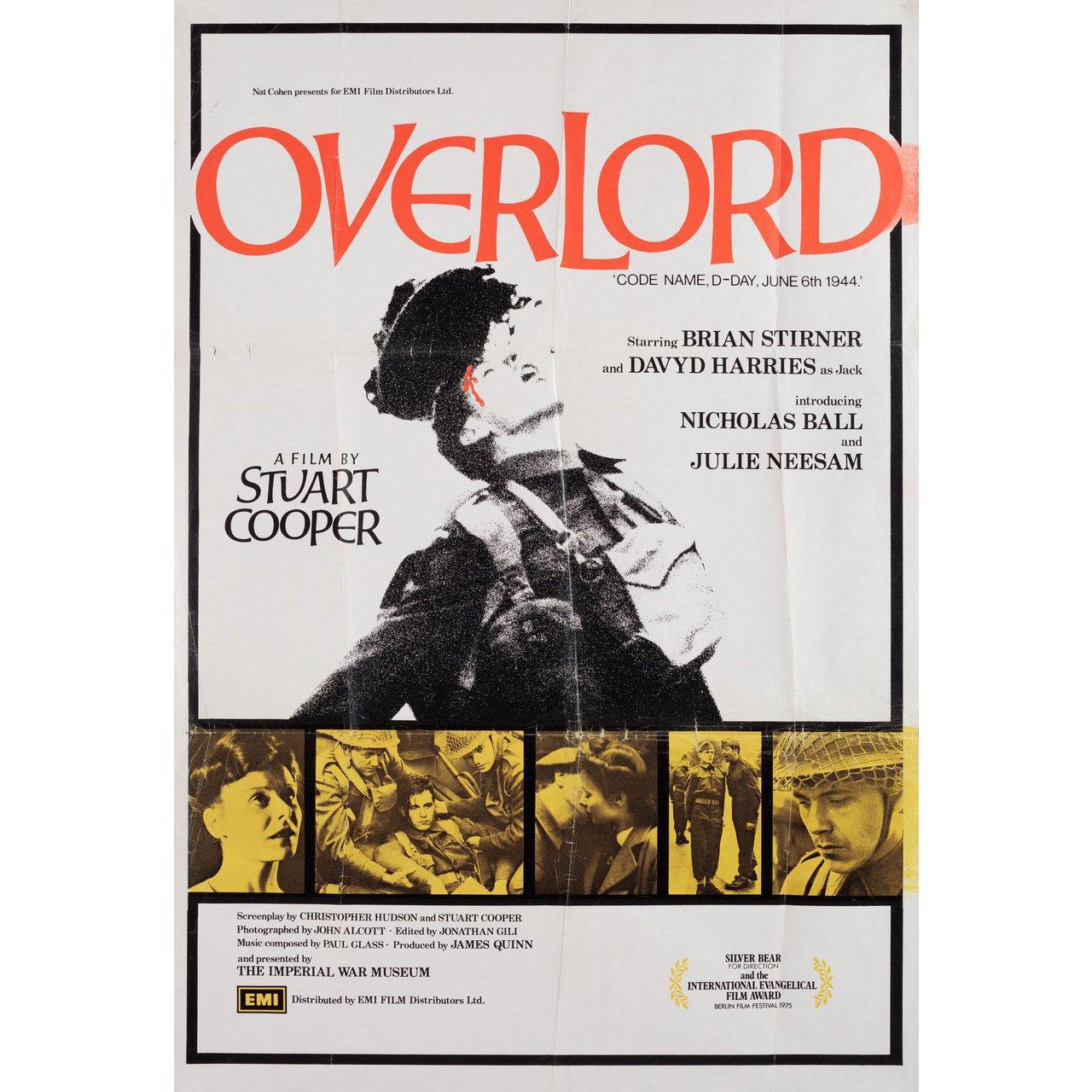 Original 1975 British one sheet poster for the film Overlord directed by Stuart Cooper with Brian Stirner / Davyd Harries / Nicholas Ball. Good-very good condition, folded. Many original posters were issued folded or were subsequently folded. Please