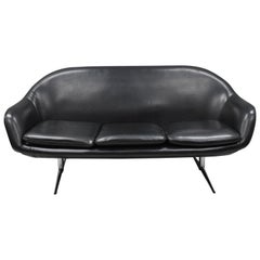 Overman Roto Style Pod Sofa Loveseat Stuhl Schwarz Viny Mid-Century Modern